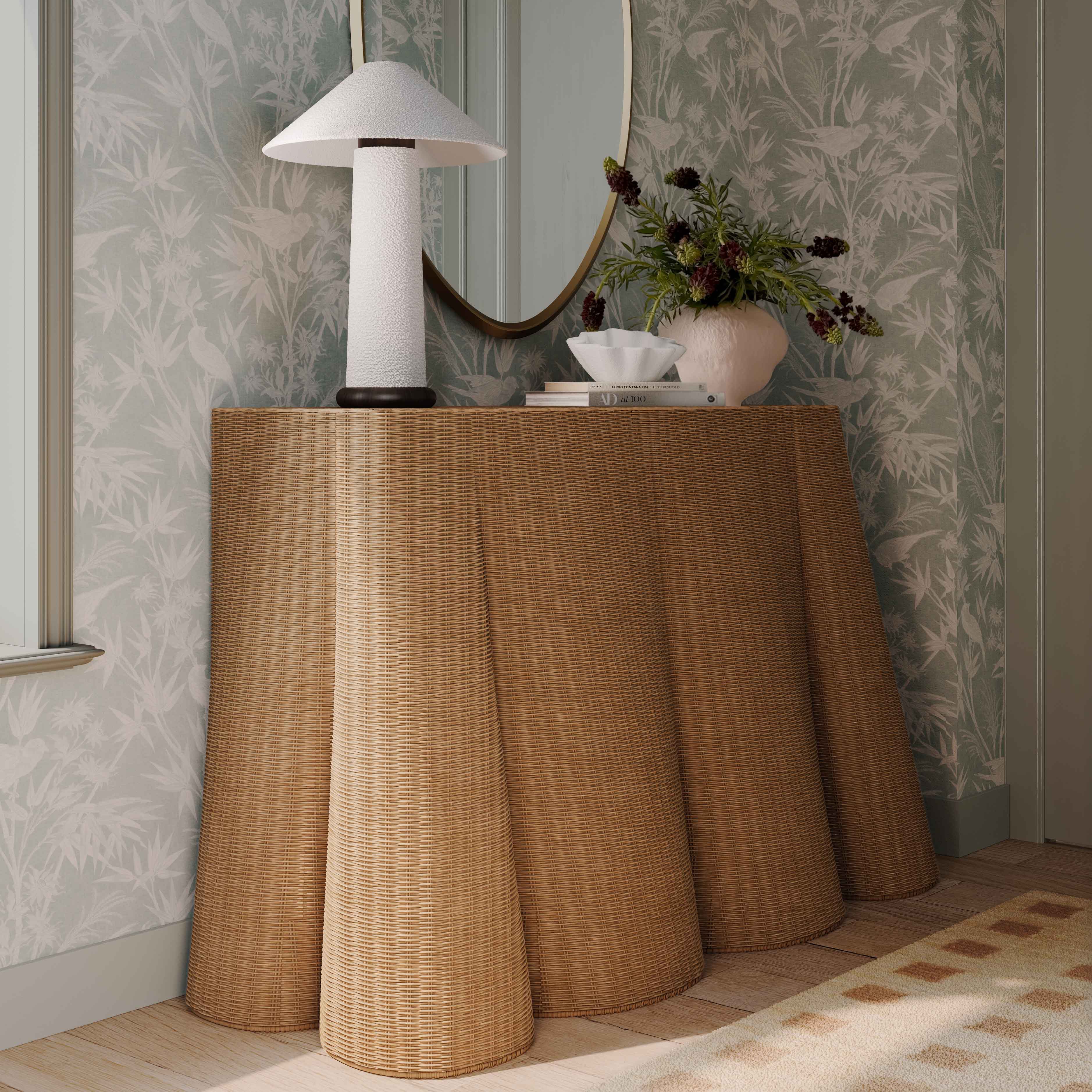 Egan 55 Natural Rattan Console Table