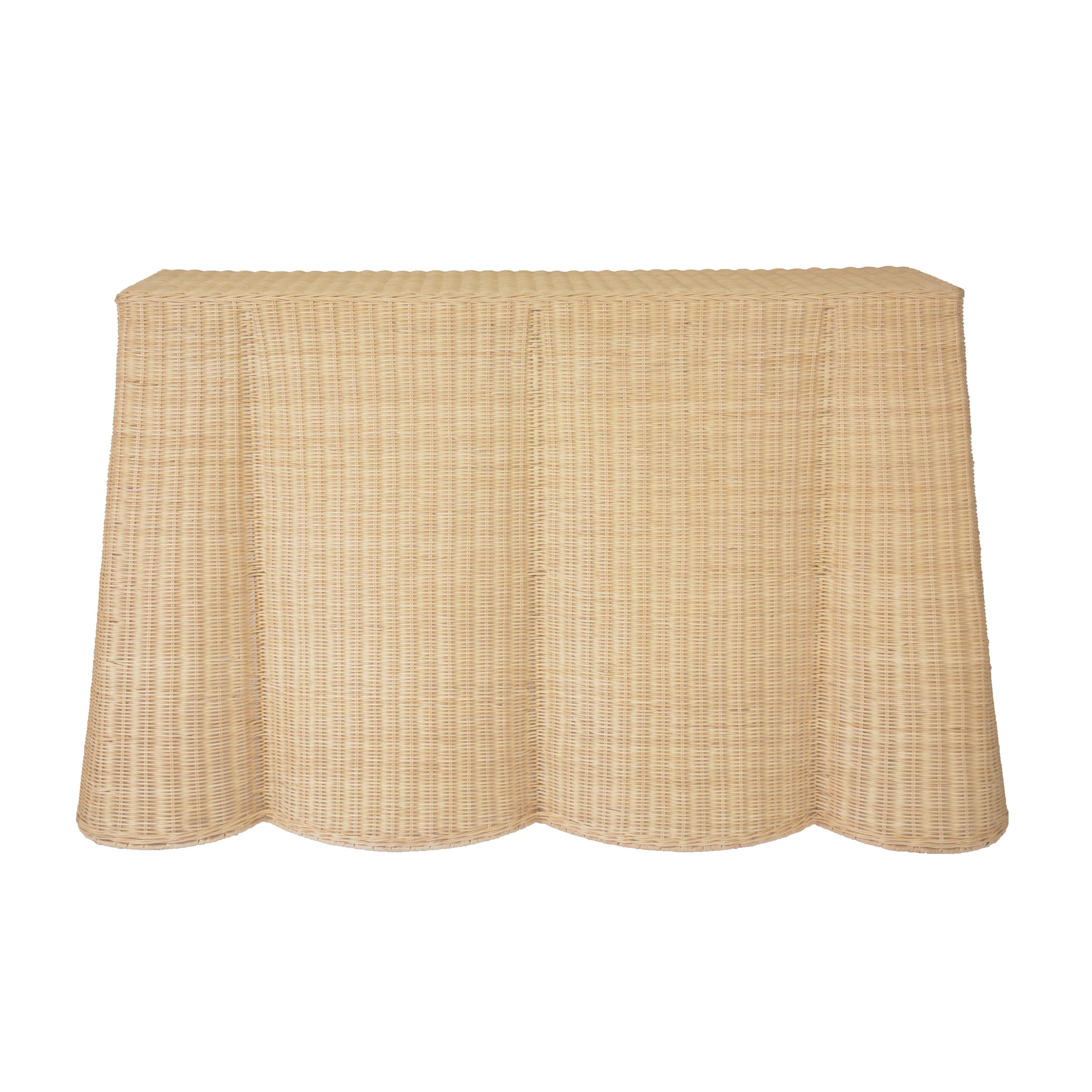 Egan 55 Natural Rattan Console Table