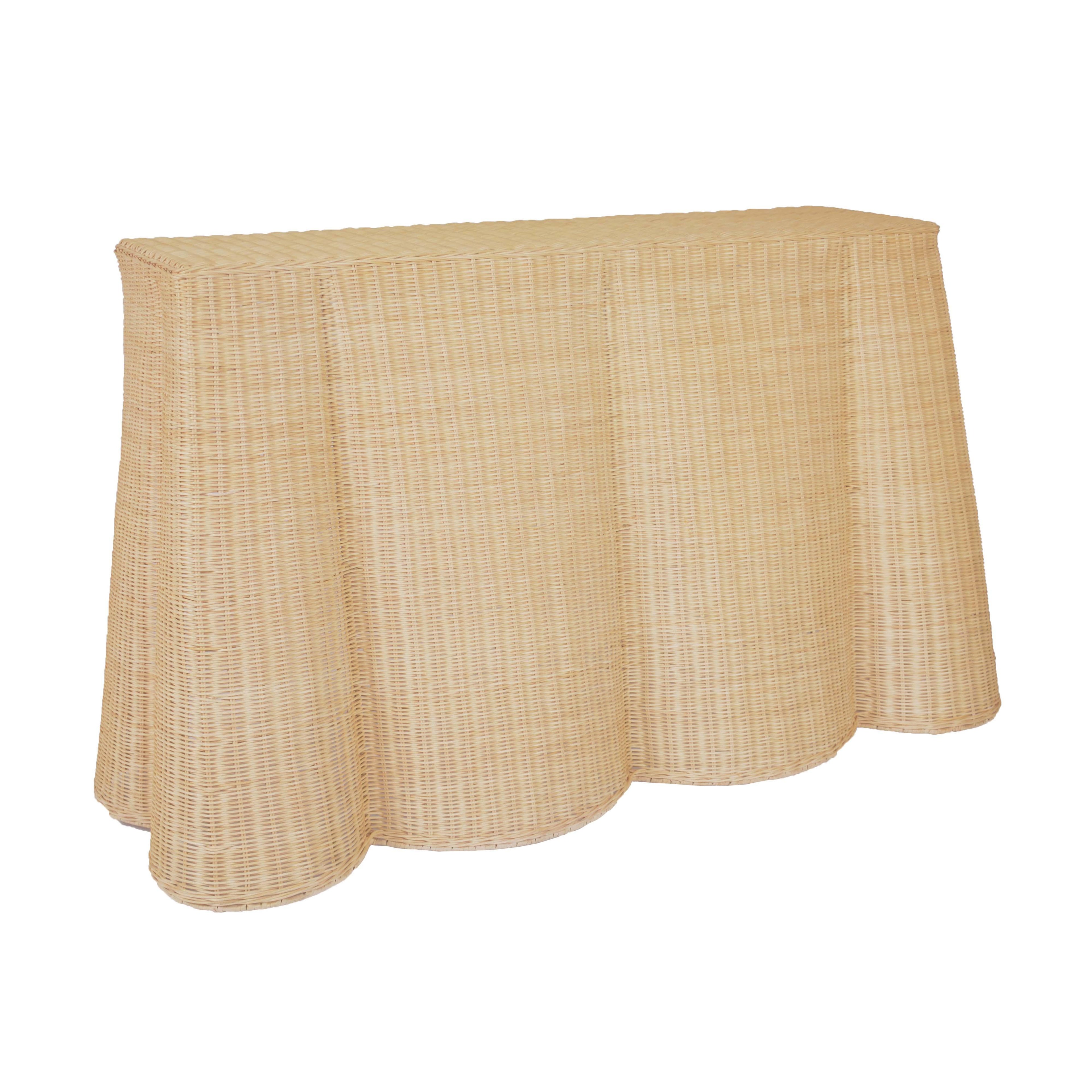 Egan 55 Natural Rattan Console Table