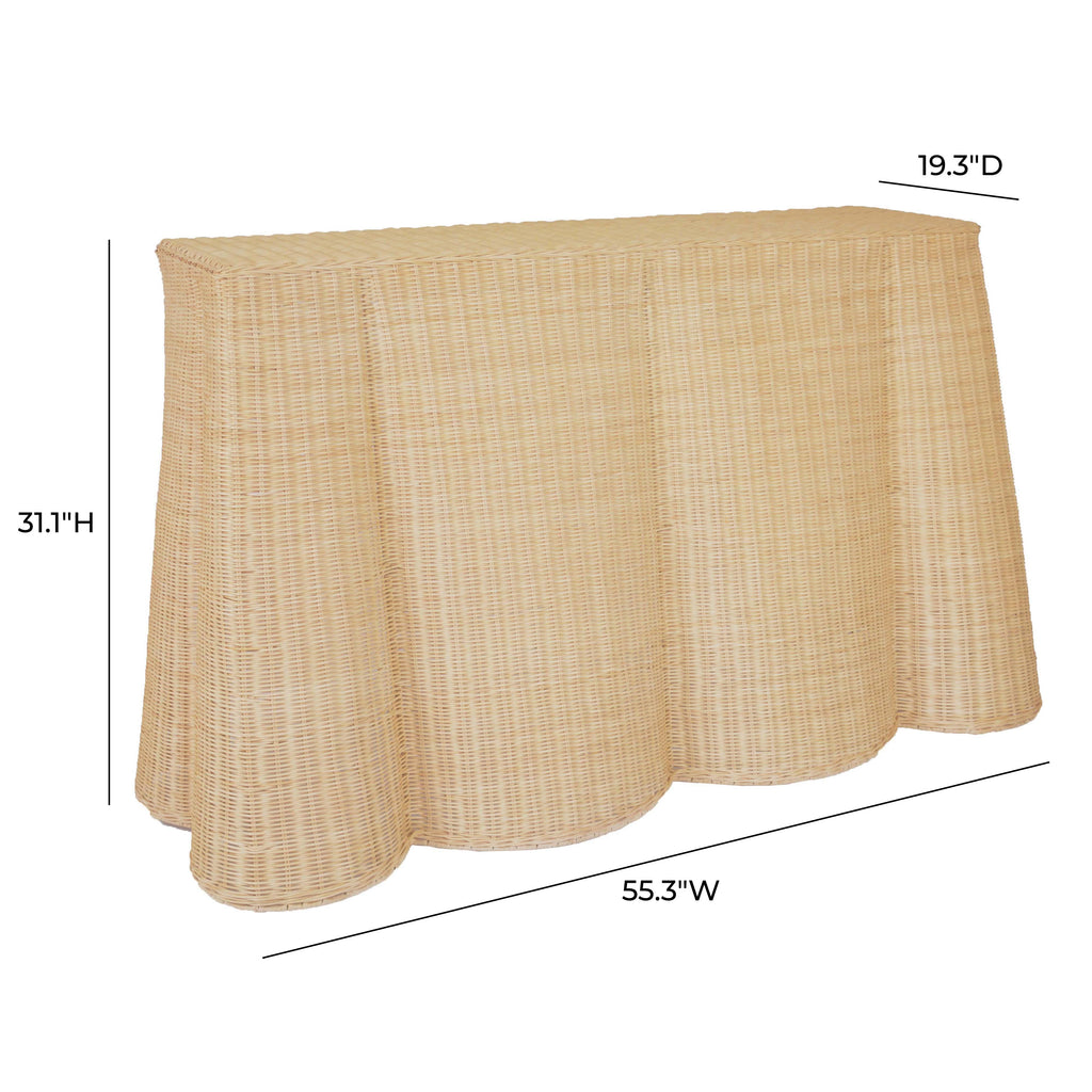 Egan 55 Natural Rattan Console Table