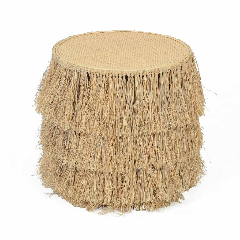 Luau Natural Rattan Round End Table