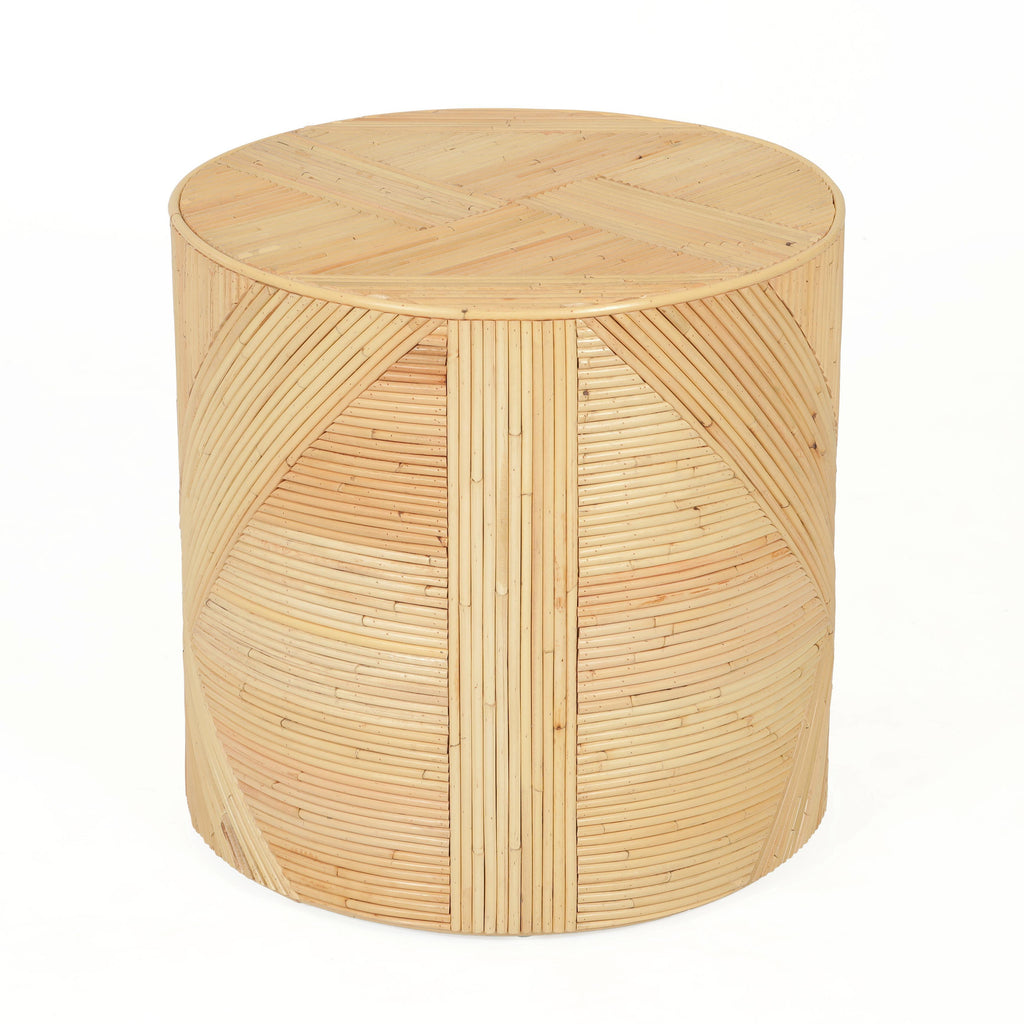 Matea Natural Rattan Cross Side Table