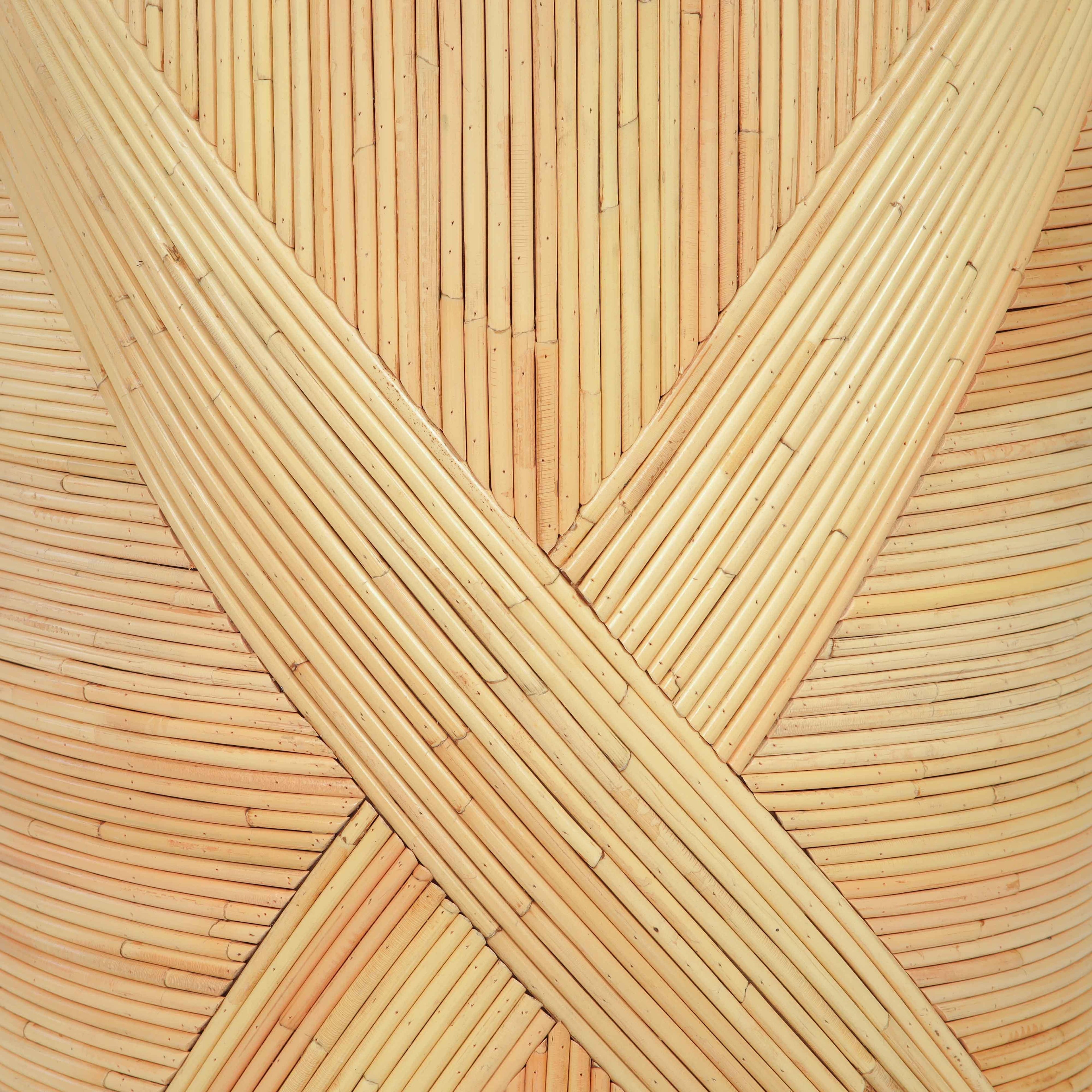 Matea Natural Rattan Cross Side Table