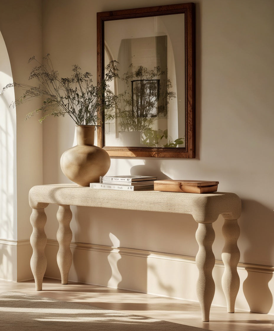 Vicky 68 Natural Rattan Console Table