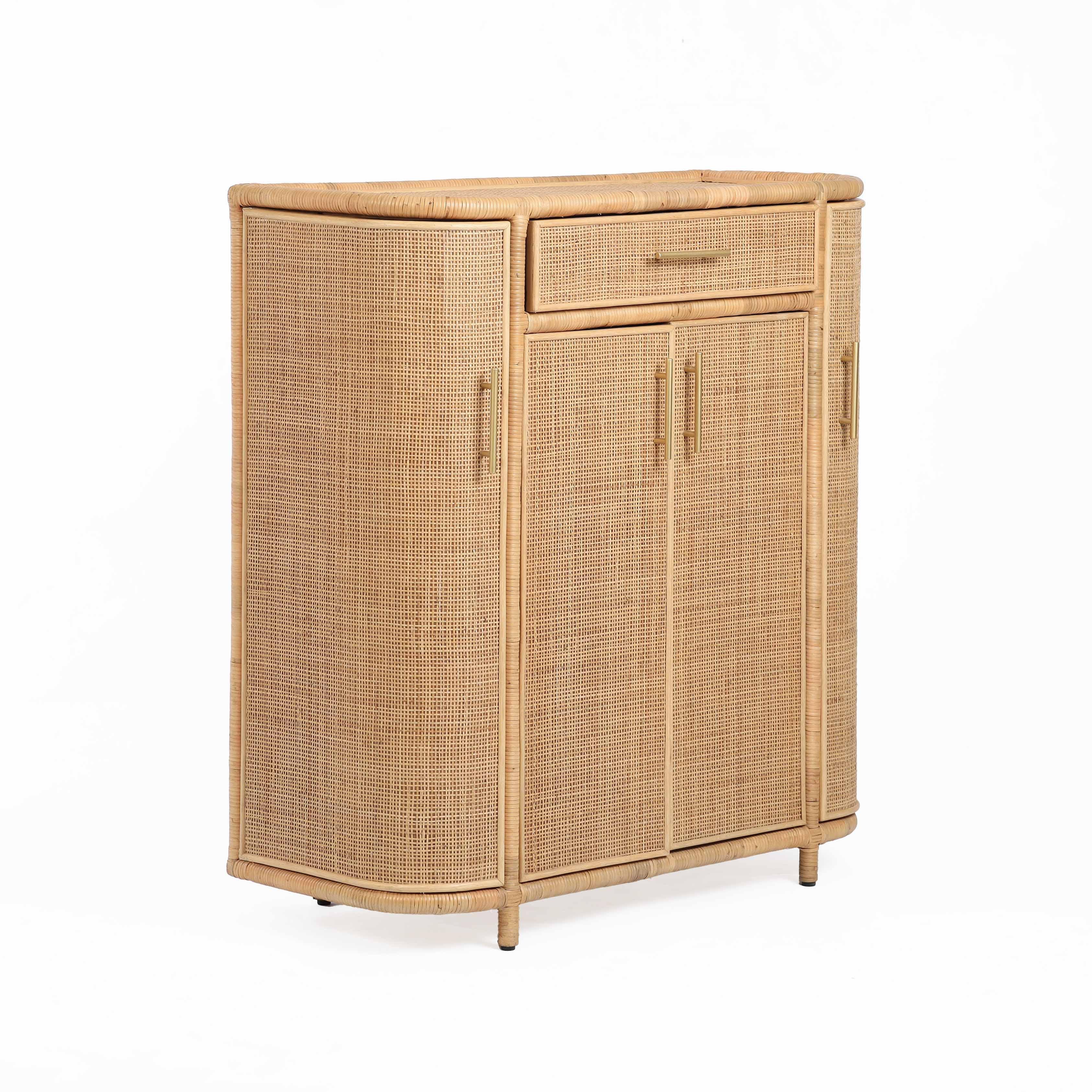 Tarot Natural Rattan Bar Cabinet