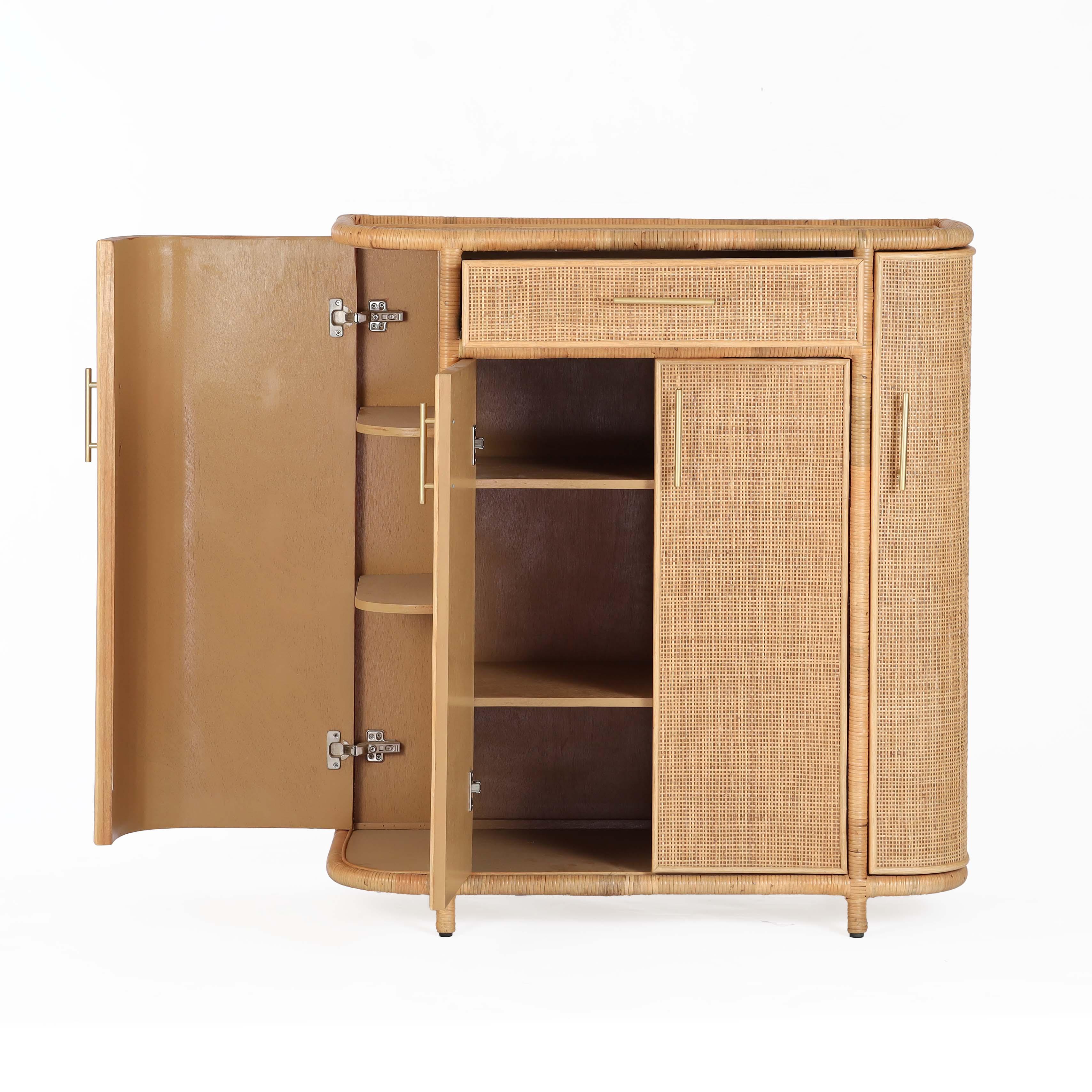 Tarot Natural Rattan Bar Cabinet