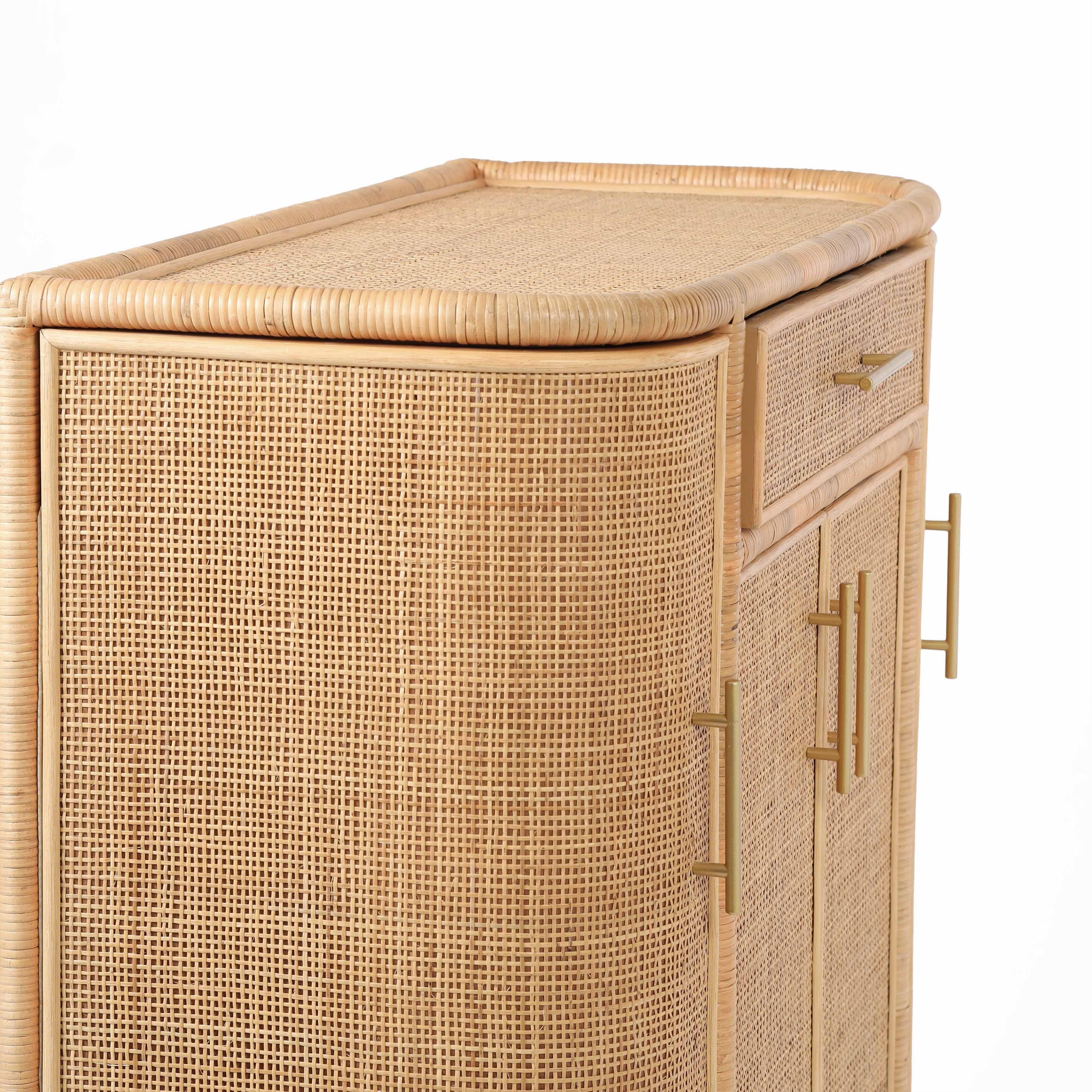 Tarot Natural Rattan Bar Cabinet