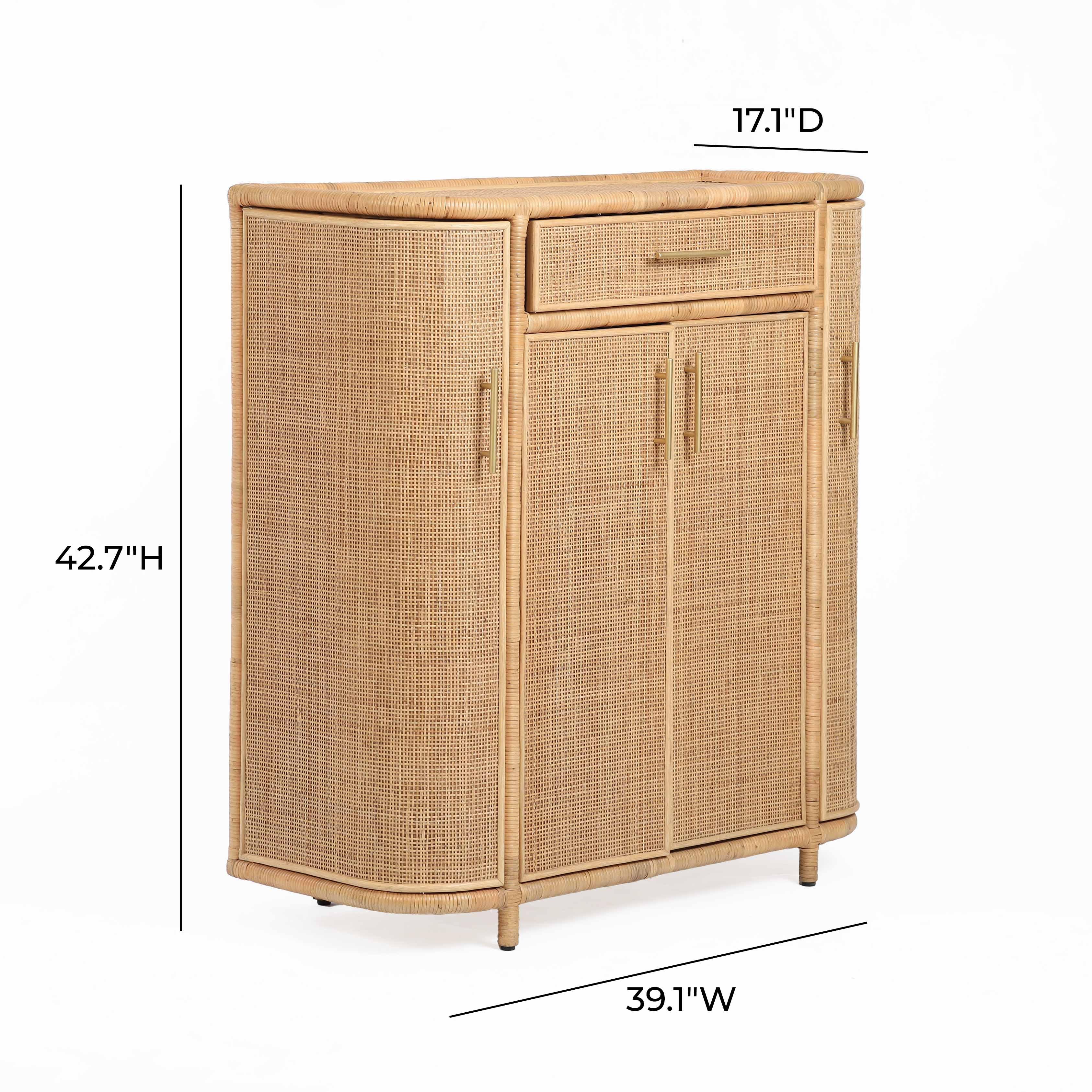Tarot Natural Rattan Bar Cabinet