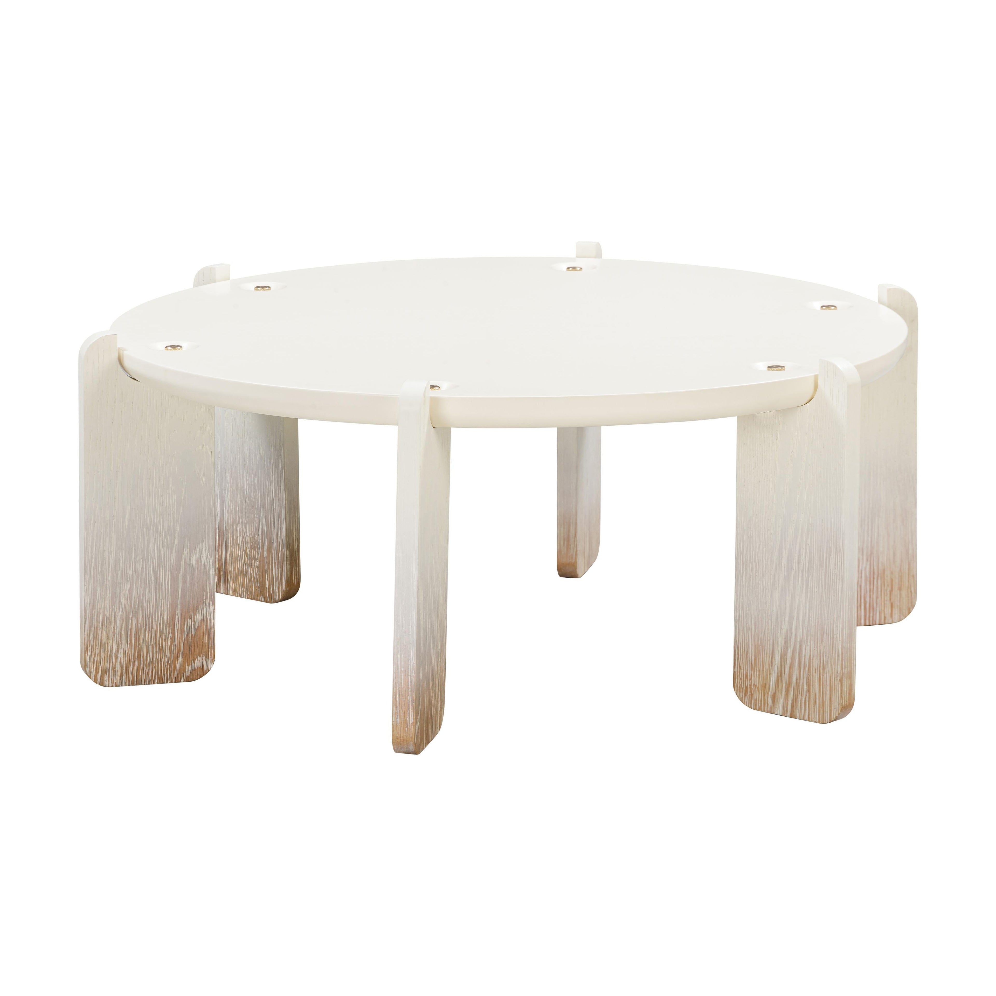 Gloria 35 Cream Oak Round Coffee Table