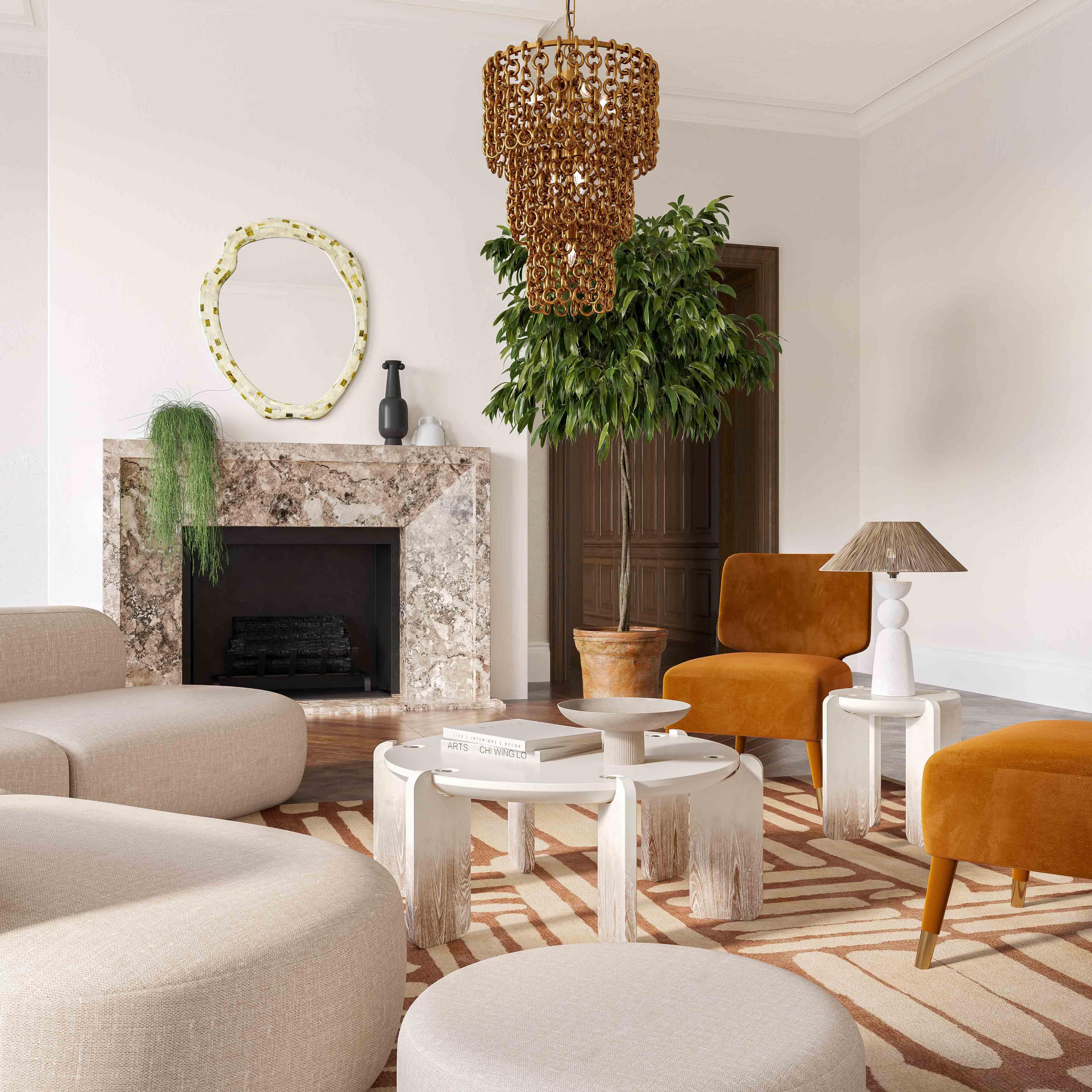 Gloria 35 Cream Oak Round Coffee Table