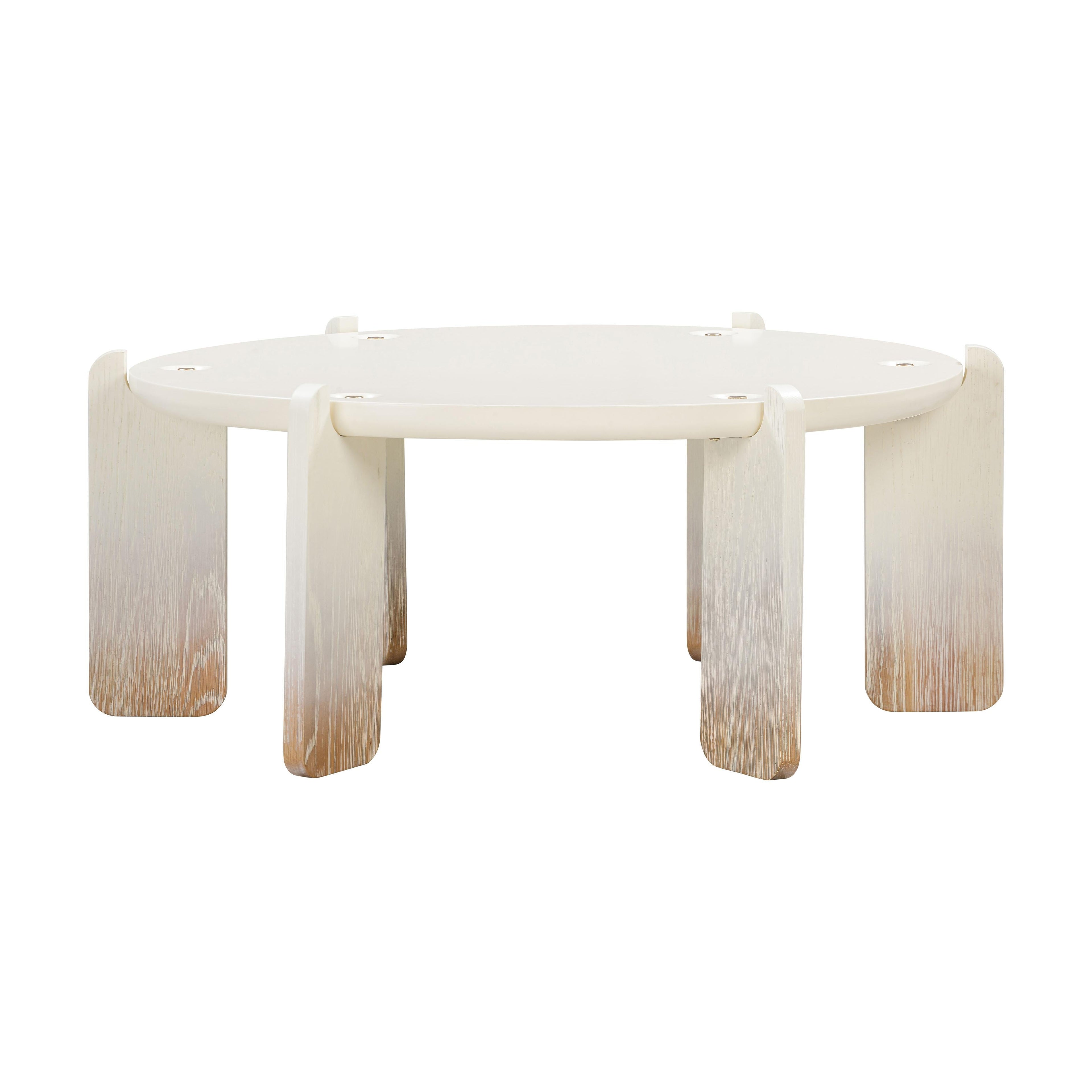 Gloria 35 Cream Oak Round Coffee Table