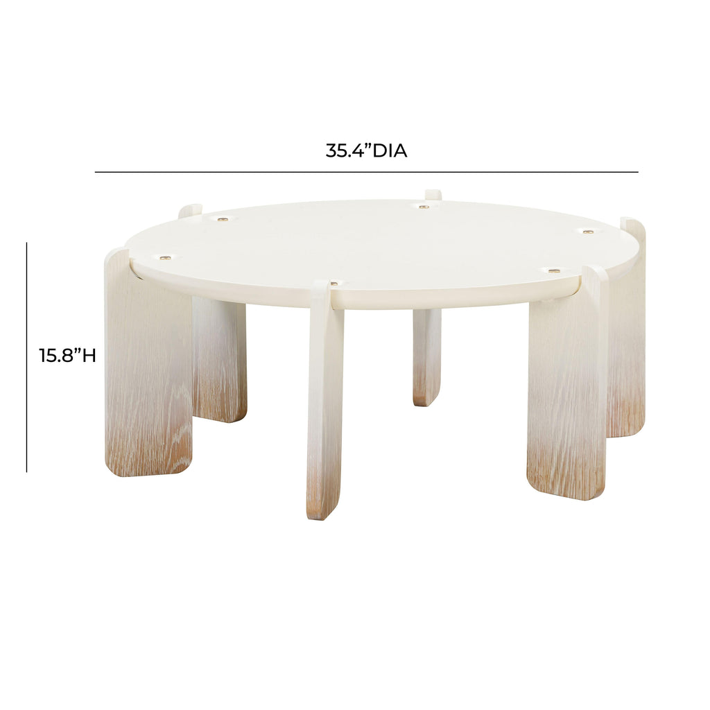 Gloria 35 Cream Oak Round Coffee Table