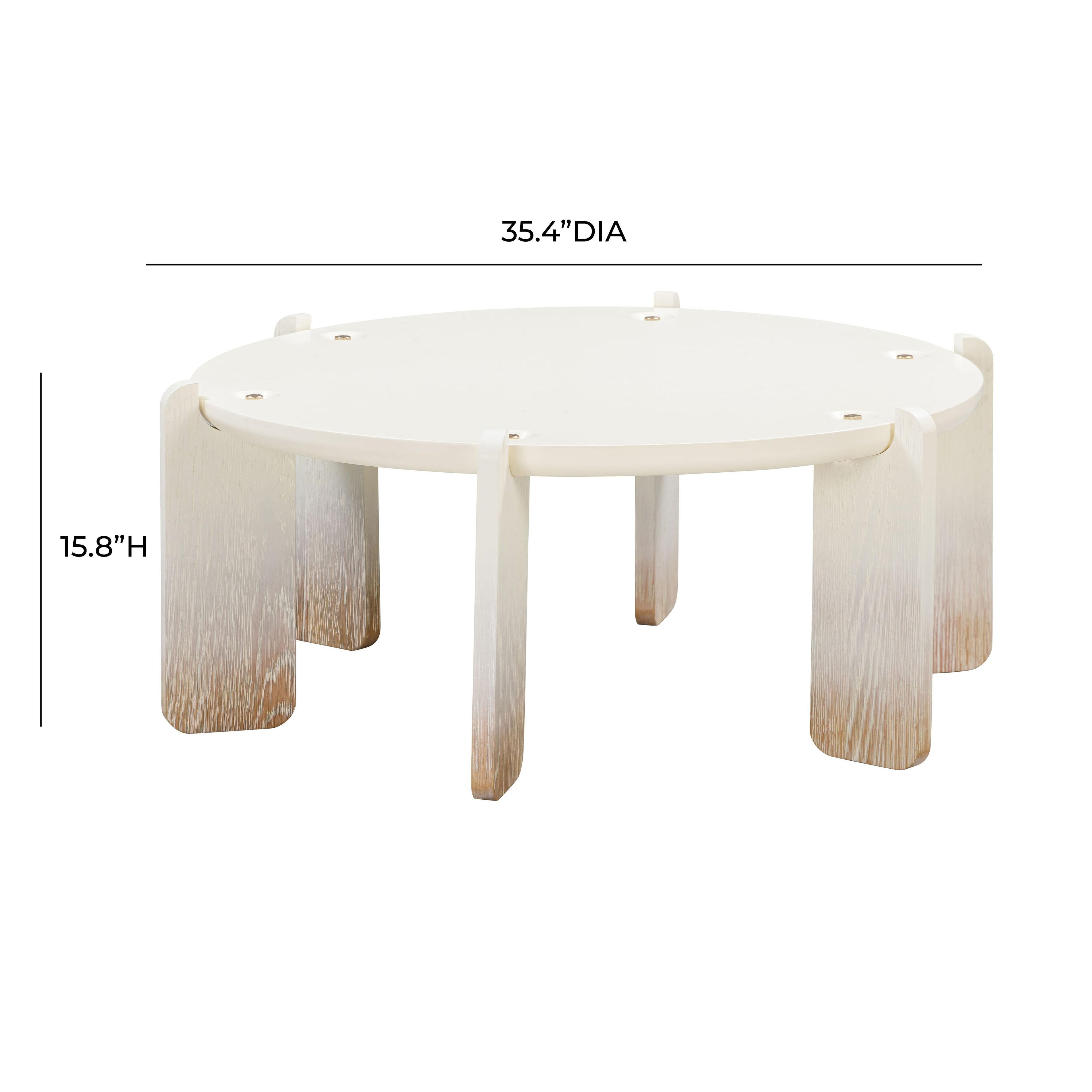 Gloria 35 Cream Oak Round Coffee Table