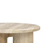Patrizia 36 Faux Travertine Concrete Indoor / Outdoor Round Coffee Table