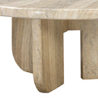 Patrizia 36 Faux Travertine Concrete Indoor / Outdoor Round Coffee Table