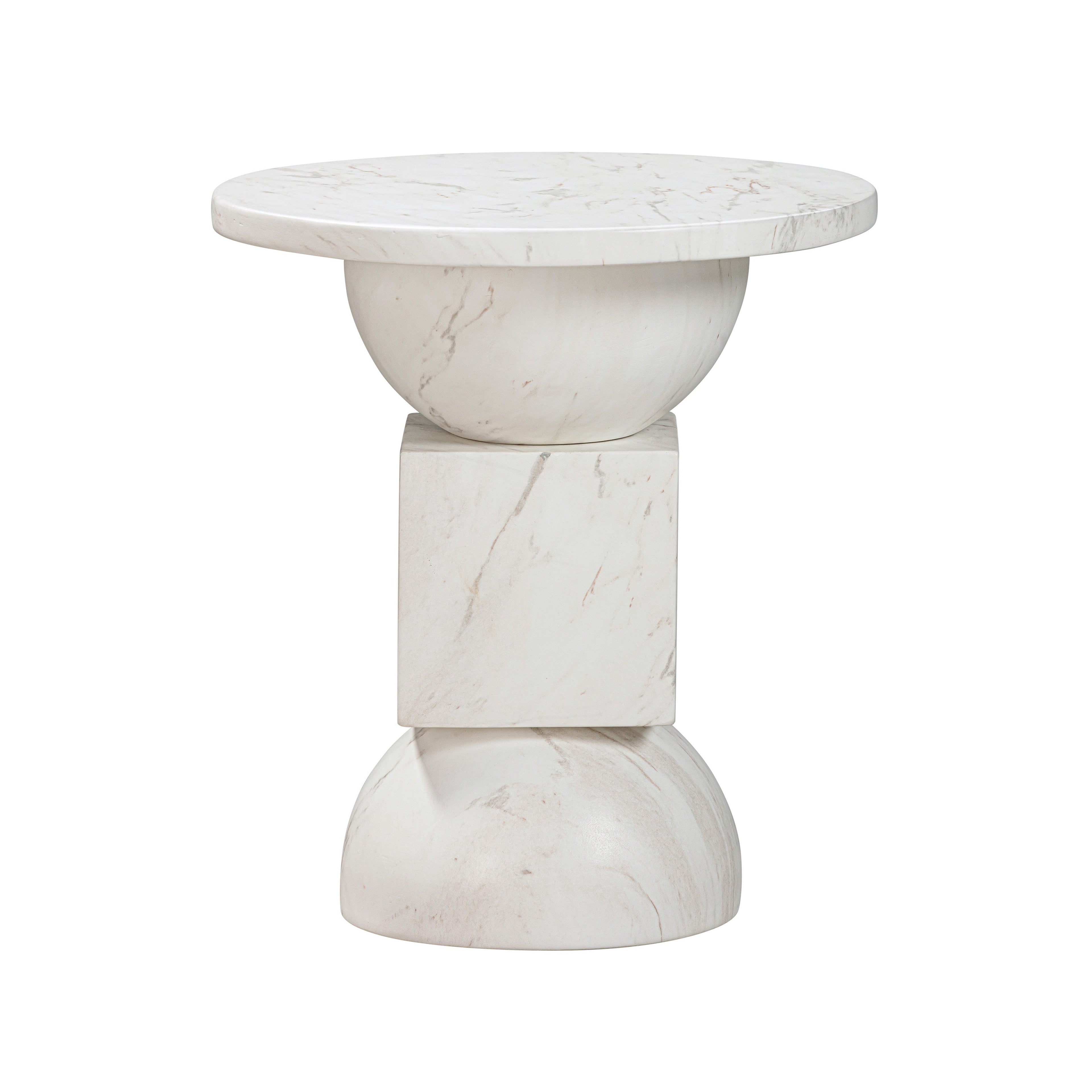 Chip Faux Marble Indoor / Outdoor Side Table