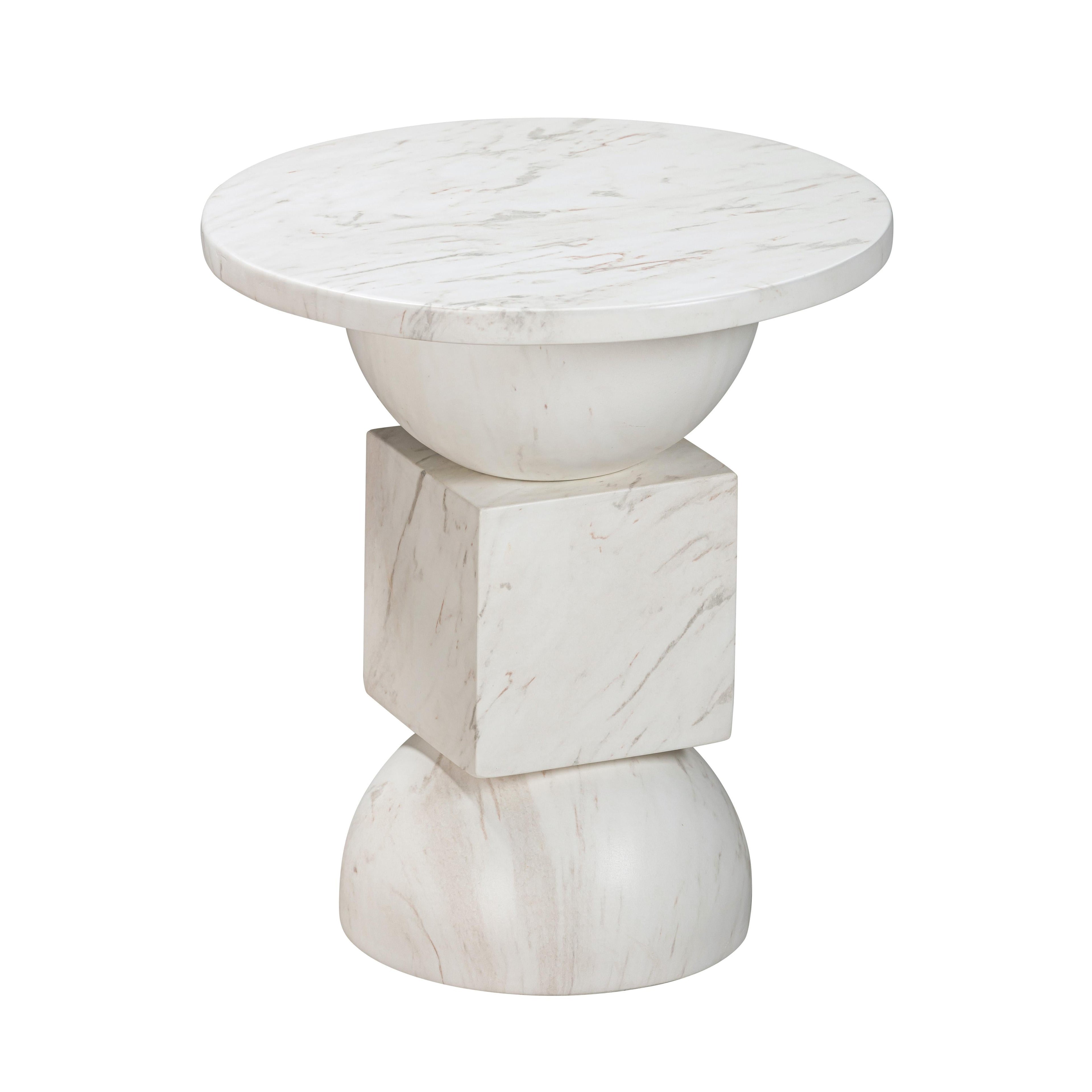 Chip Faux Marble Indoor / Outdoor Side Table
