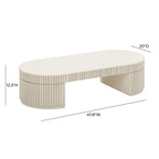 Bella 48 Cream Oval Coffee Table