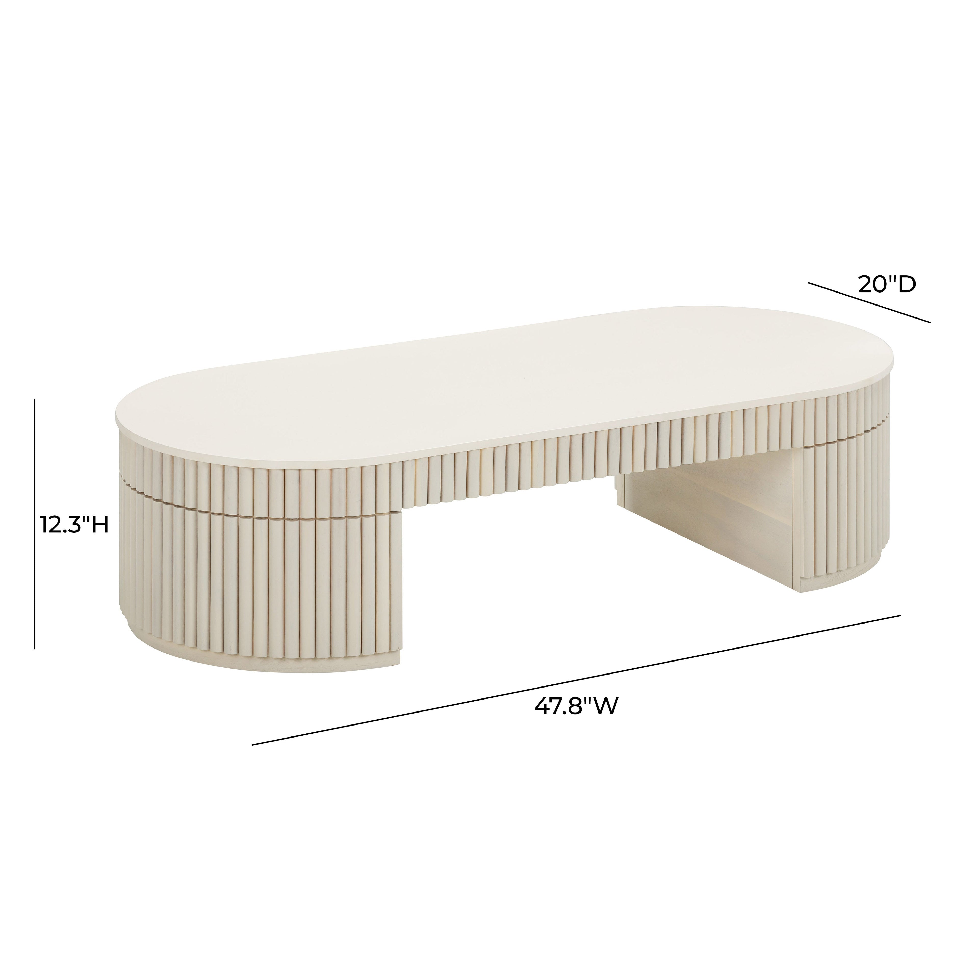 Bella 48 Cream Oval Coffee Table