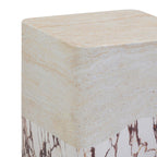 Brut Faux Travertine & Breccia Concrete Indoor / Outdoor Side Table