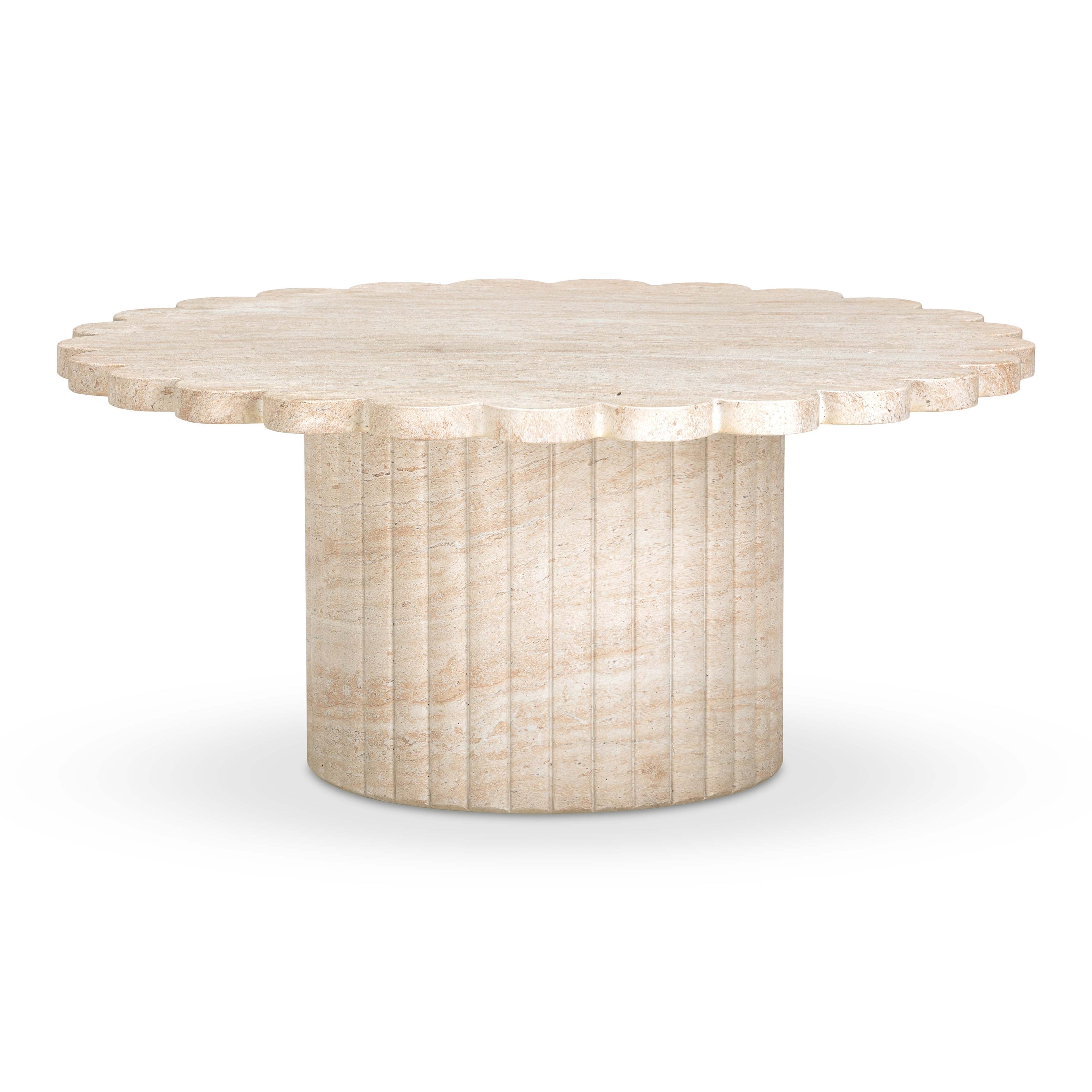 Blossom 36 Washed Faux Travertine Finish Indoor/Outdoor Round Coffee Table