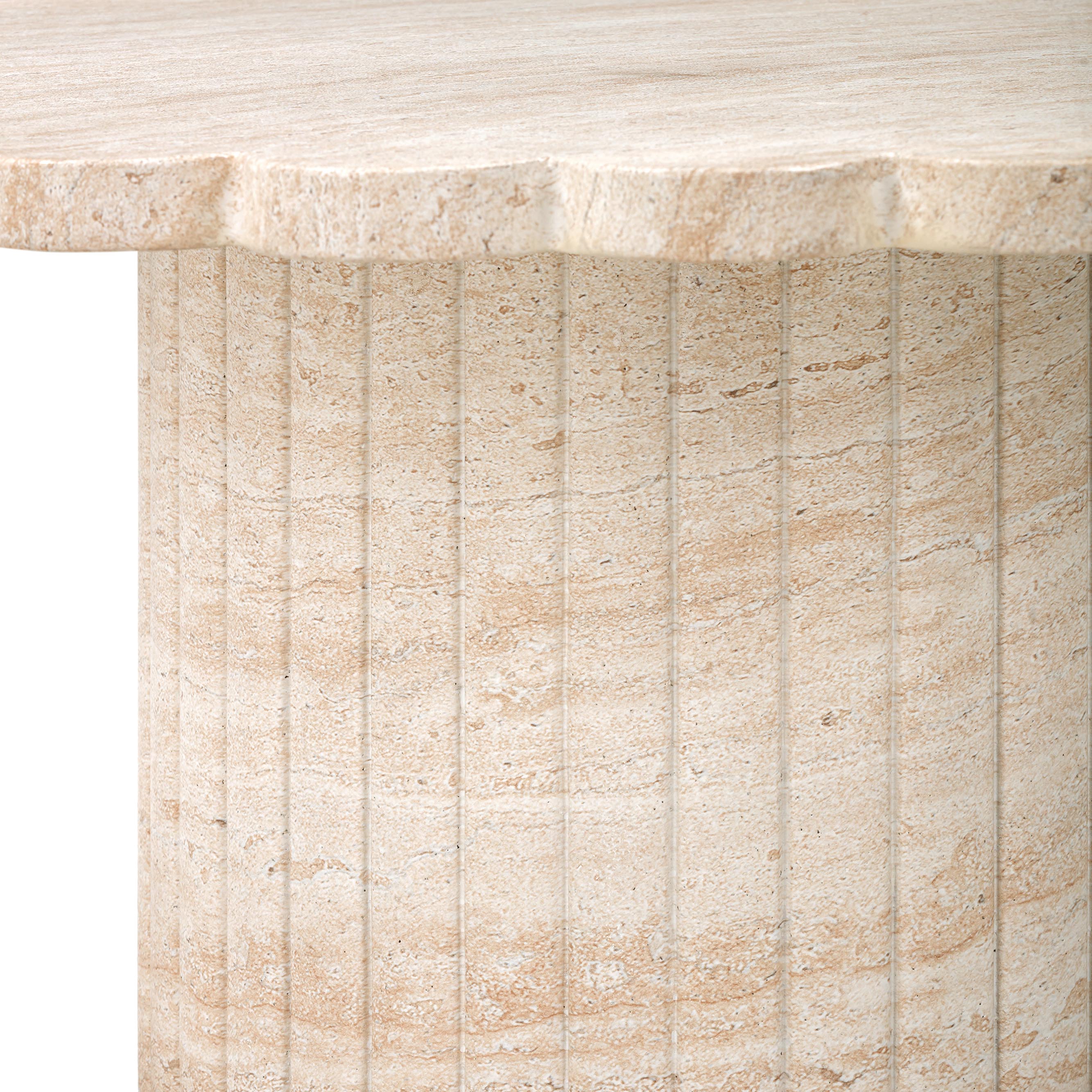 Blossom 36 Washed Faux Travertine Finish Indoor/Outdoor Round Coffee Table