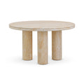 Amora Faux Travertine Indoor/Outdoor Round Accent Table (26-32)