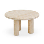 Amora Faux Travertine Indoor/Outdoor Round Accent Table (26-32)
