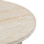 Amora Faux Travertine Indoor/Outdoor Round Accent Table (26-32)