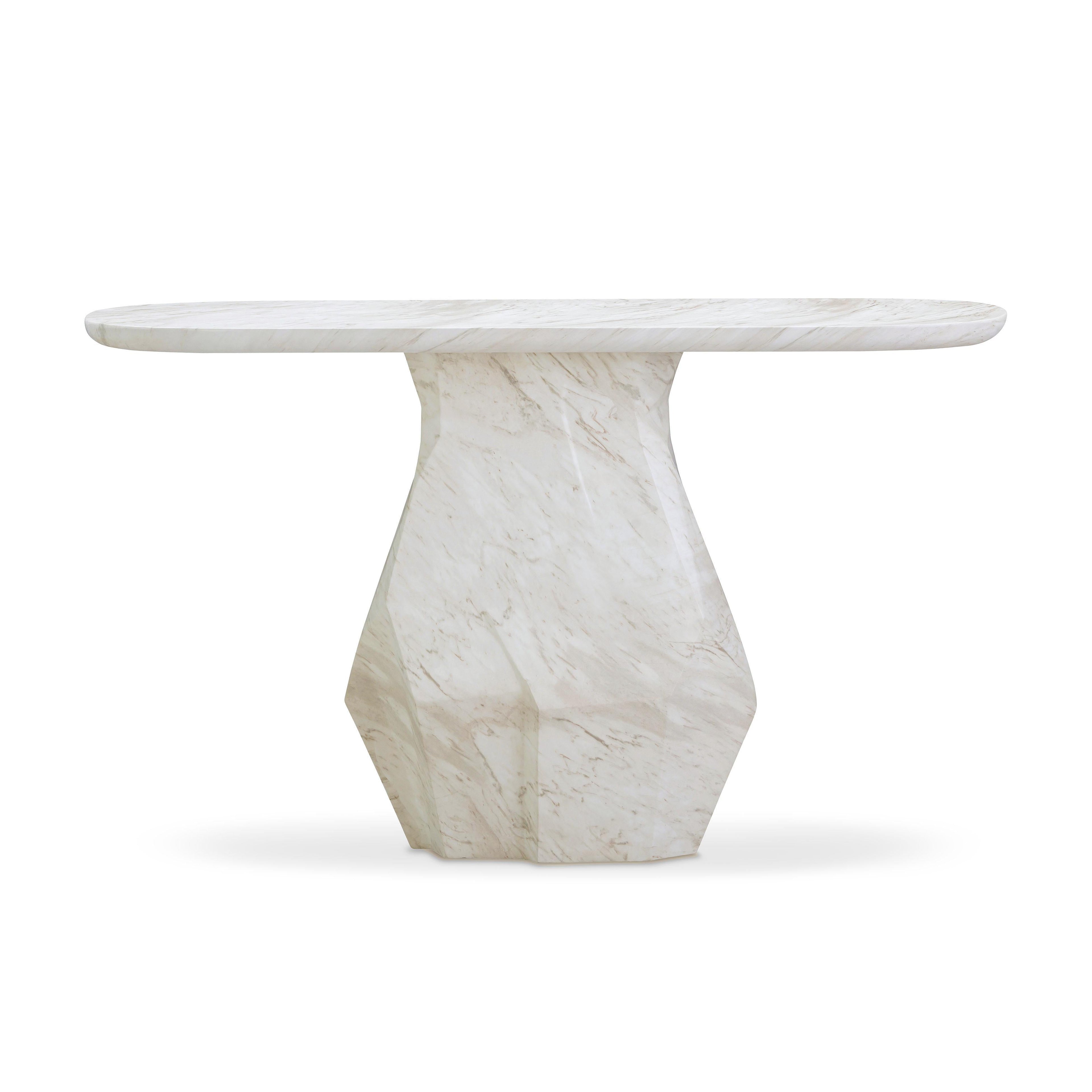 Esme 54 Faux Marble Indoor / Outdoor Long Console Table
