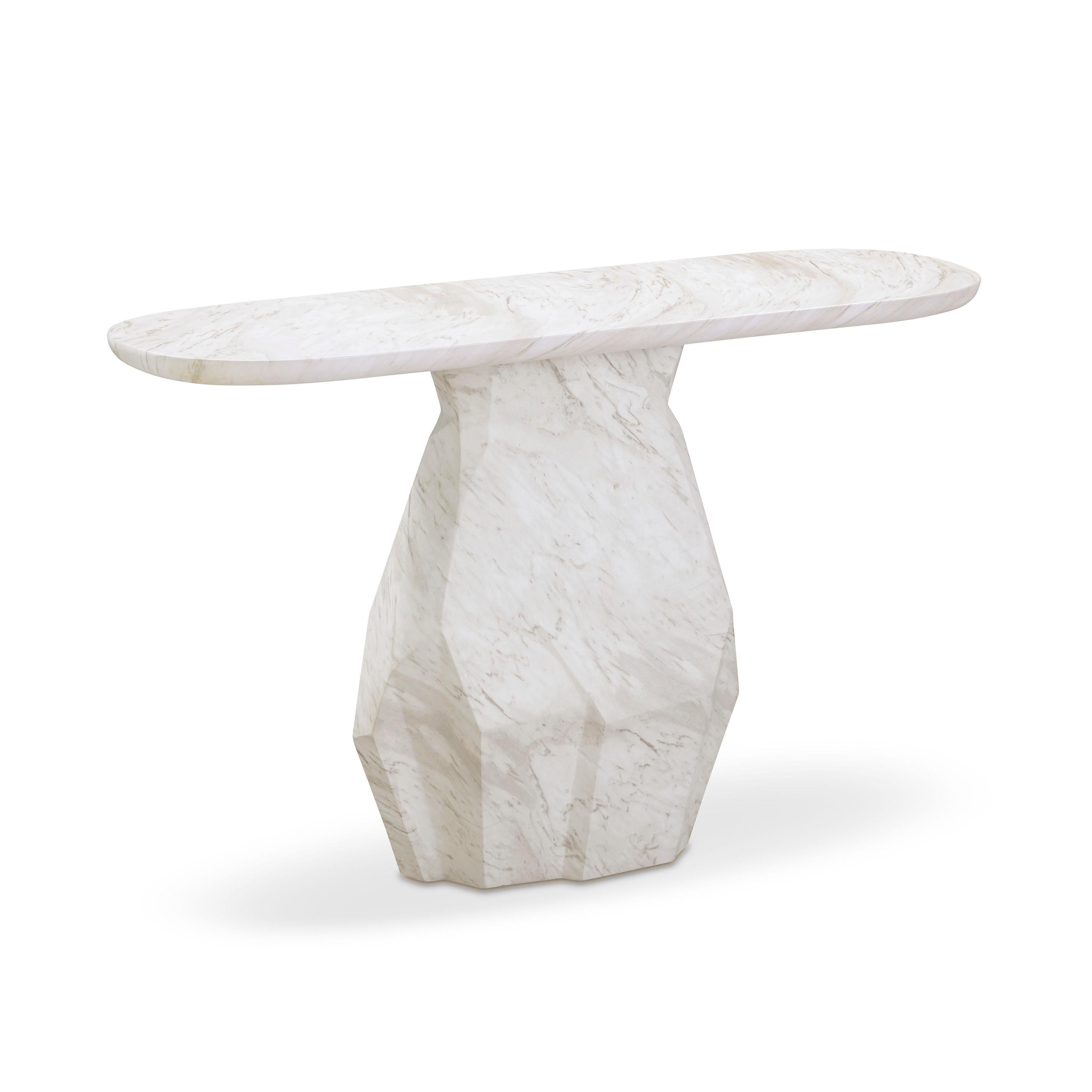 Esme 54 Faux Marble Indoor / Outdoor Long Console Table