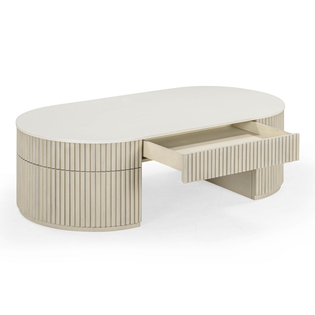 Bella 52 Cream Large Storage Coffee Table