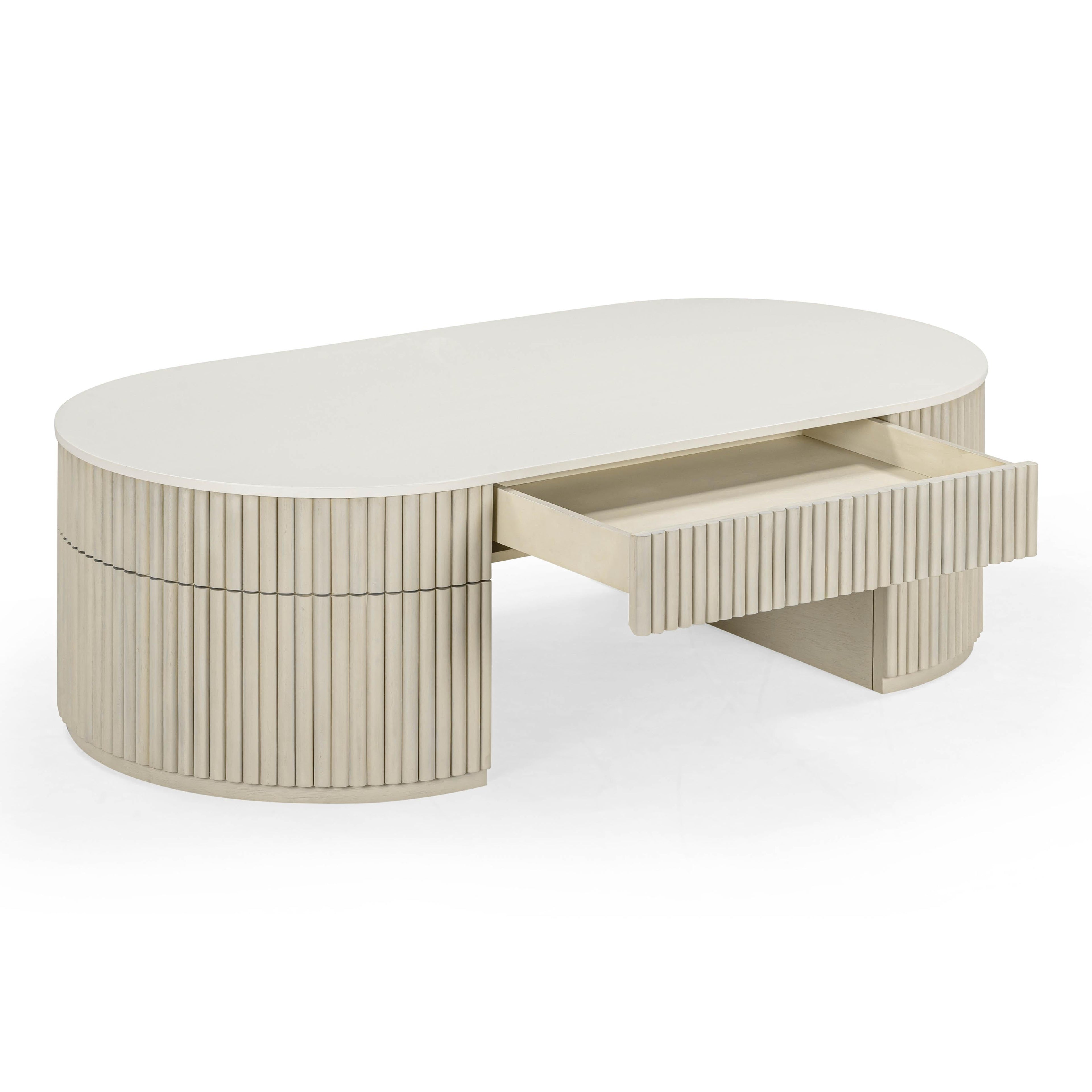 Bella 52 Cream Large Storage Coffee Table