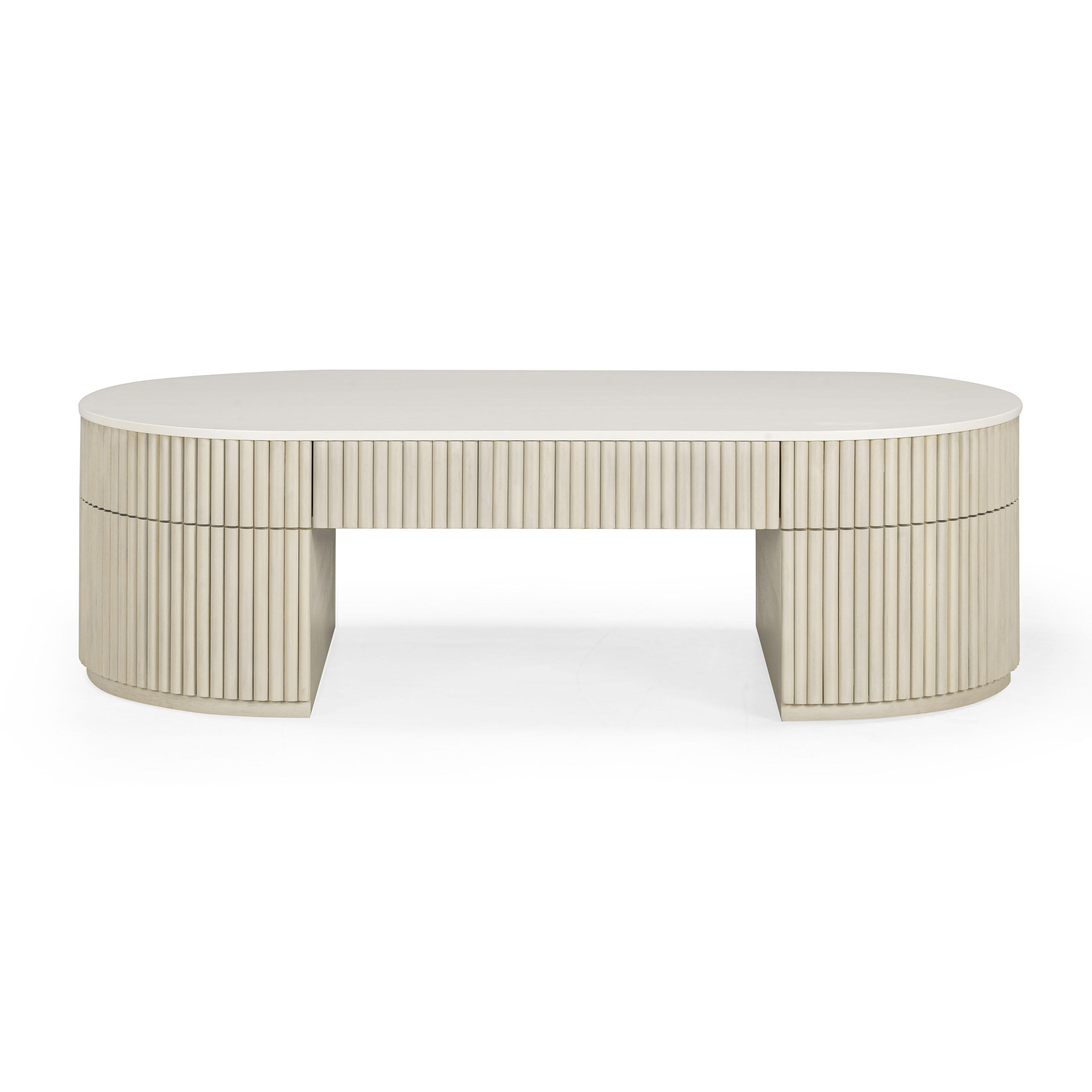 Bella 52 Cream Large Storage Coffee Table