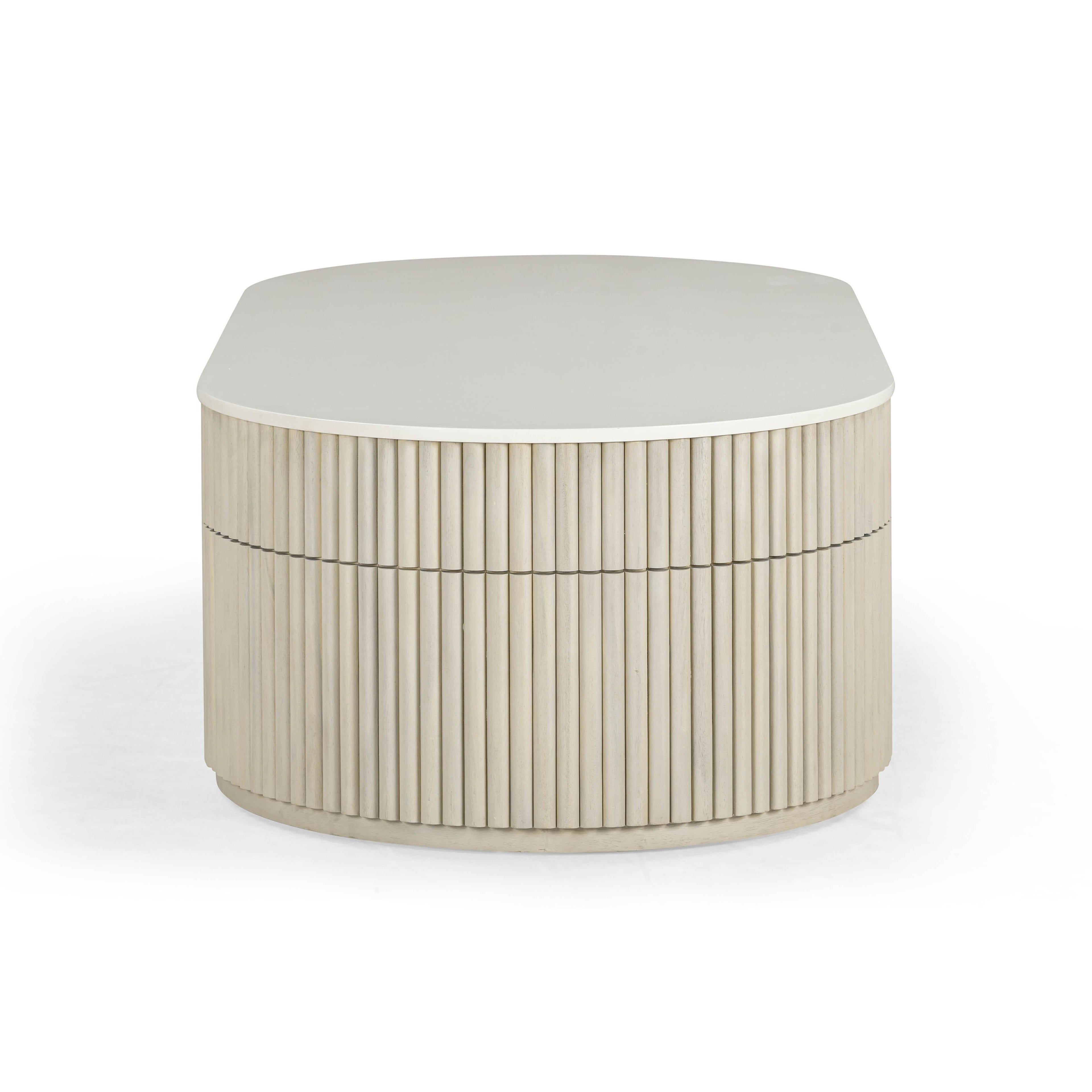 Bella 52 Cream Large Storage Coffee Table