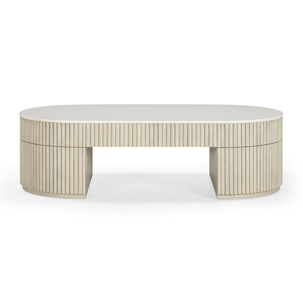 Bella 52 Cream Large Storage Coffee Table