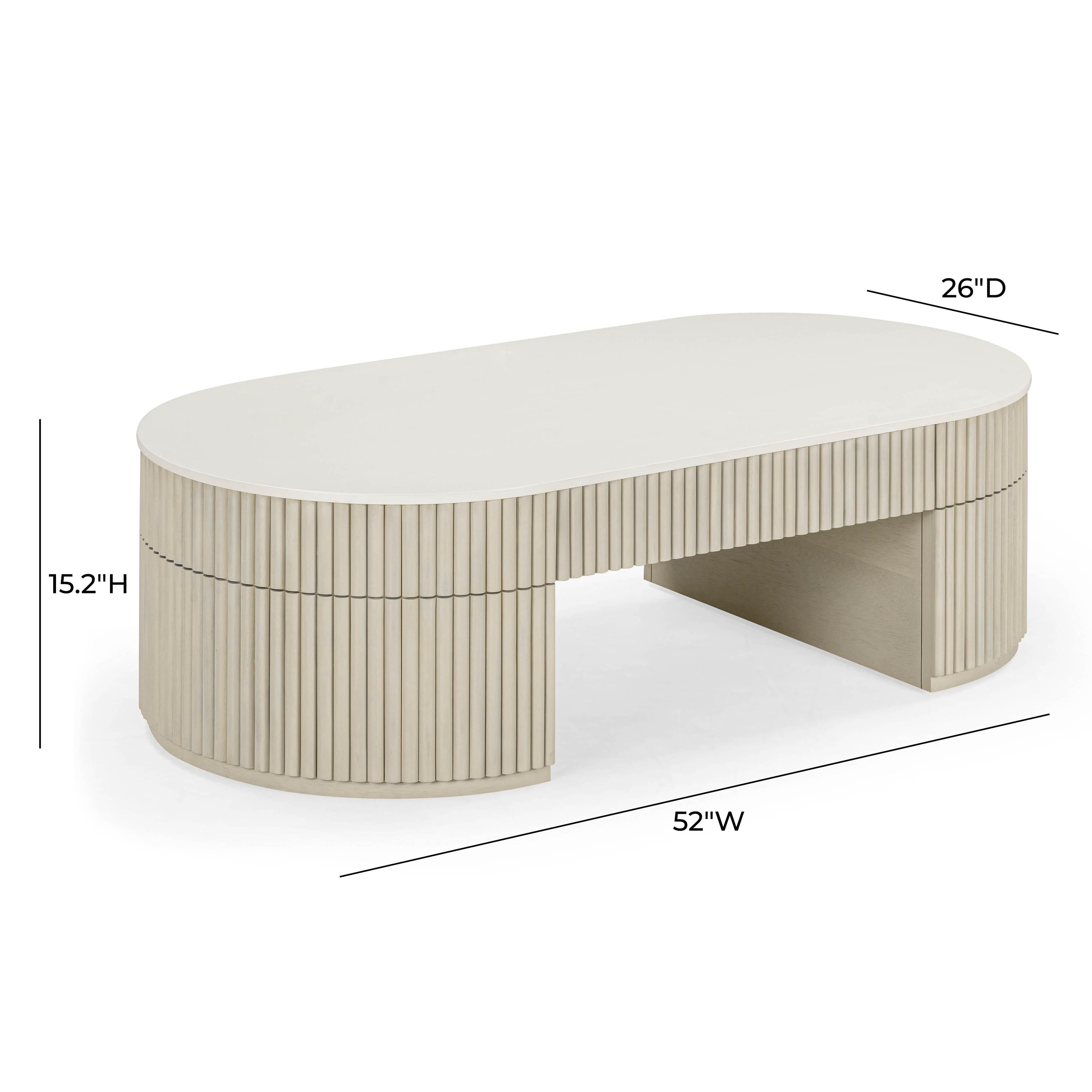 Bella 52 Cream Large Storage Coffee Table