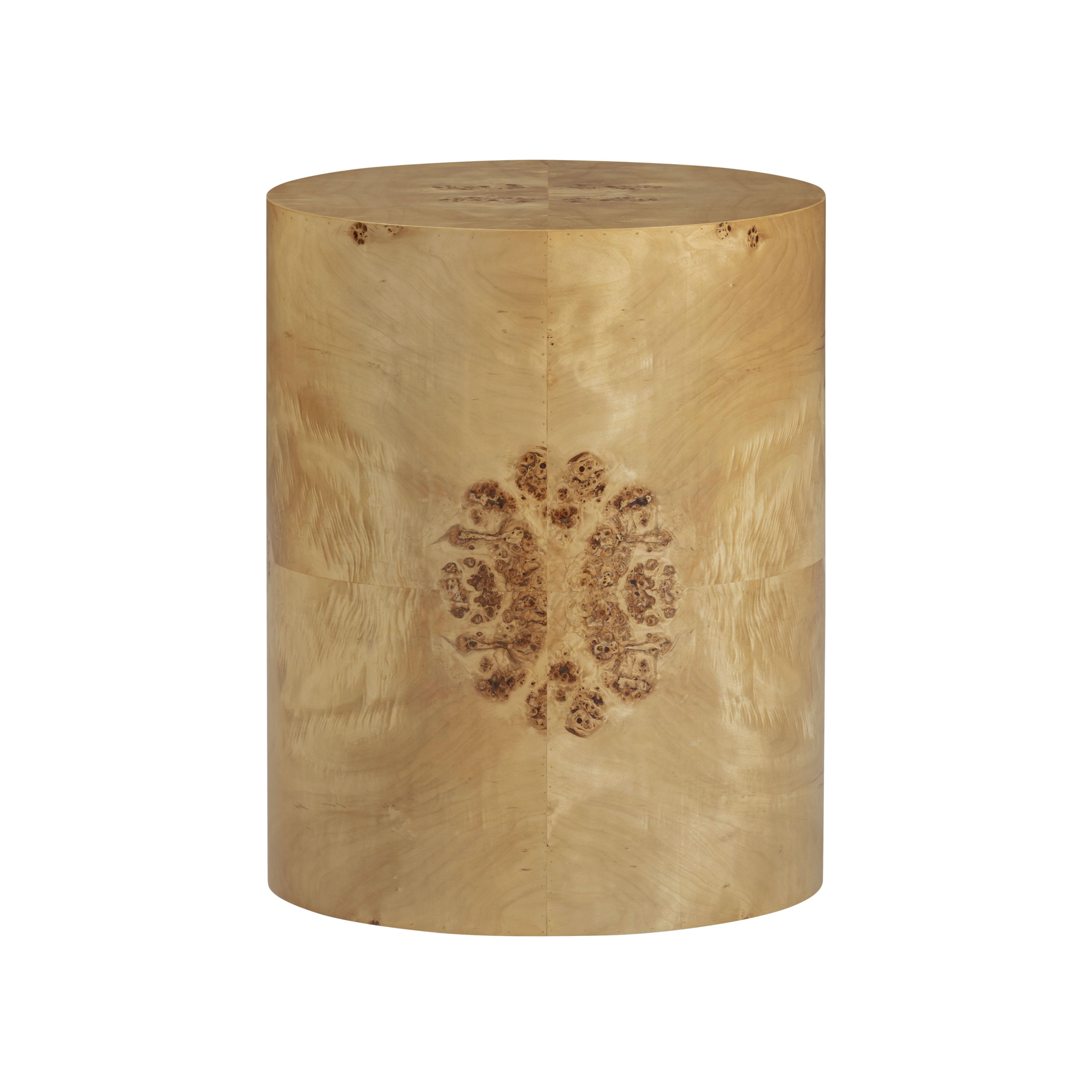 Fig Natural Burl Drum Side Table