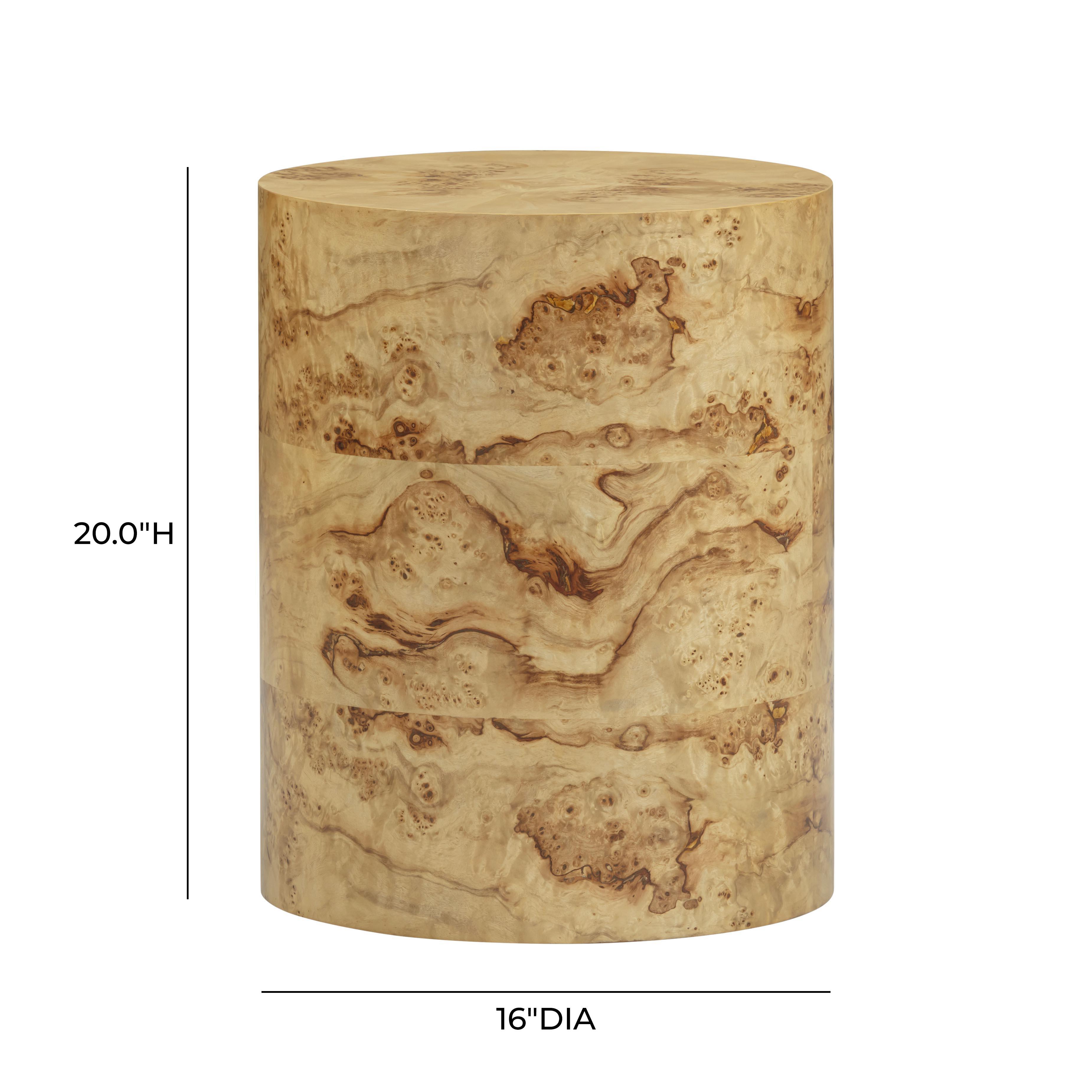 Fig Natural Burl Drum Side Table