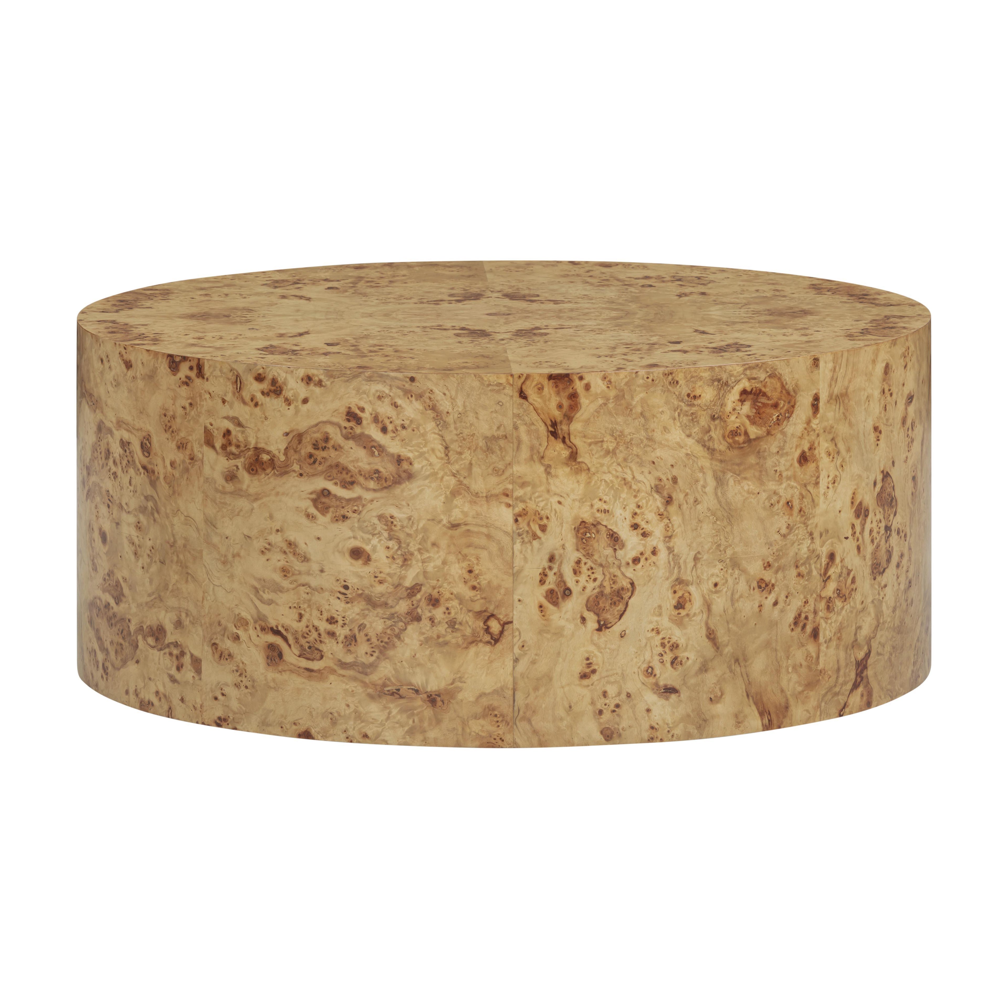 Fig 36 Natural Burl Drum Round Coffee Table