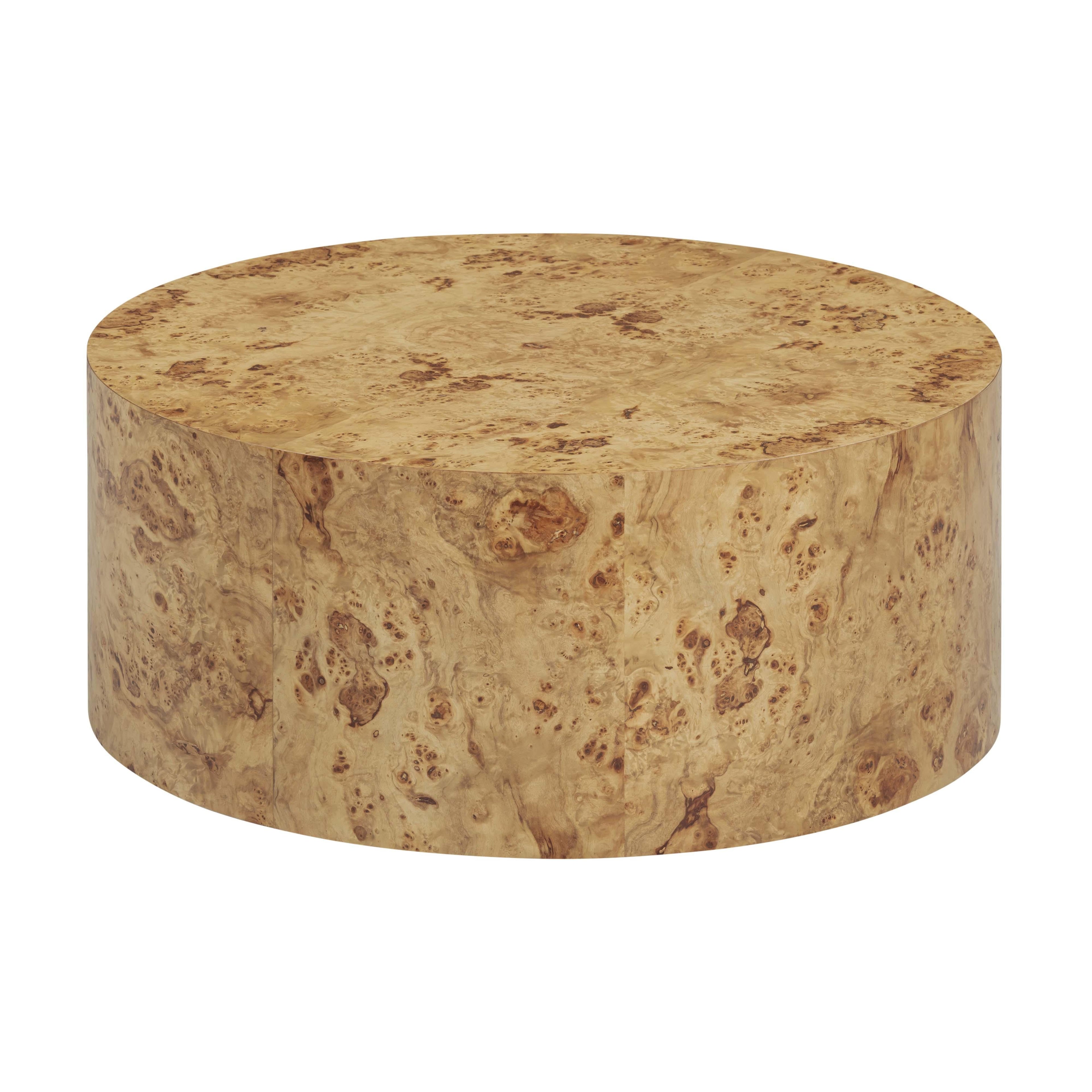 Fig 36 Natural Burl Drum Round Coffee Table