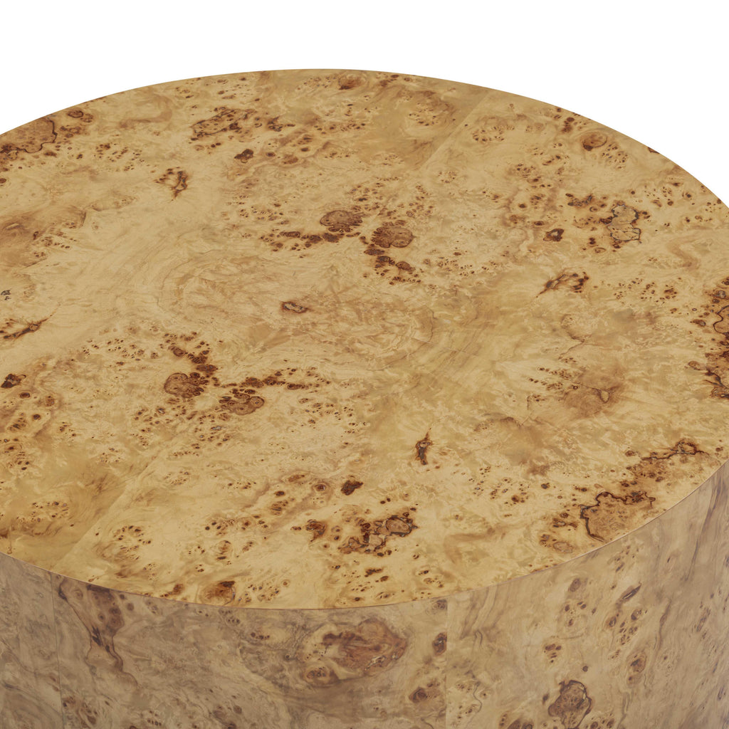 Fig 36 Natural Burl Drum Round Coffee Table