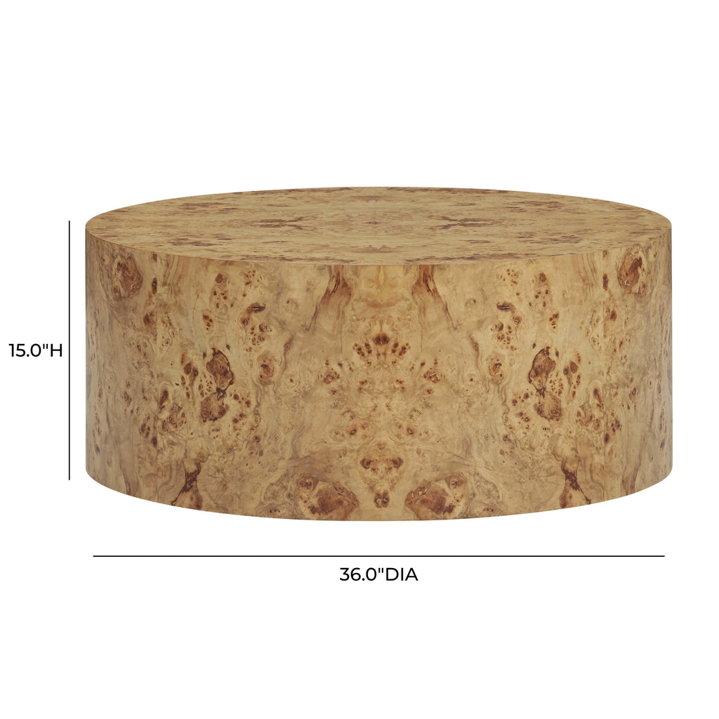 Fig 36 Natural Burl Drum Round Coffee Table