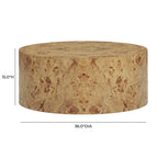 Fig 36 Natural Burl Drum Round Coffee Table