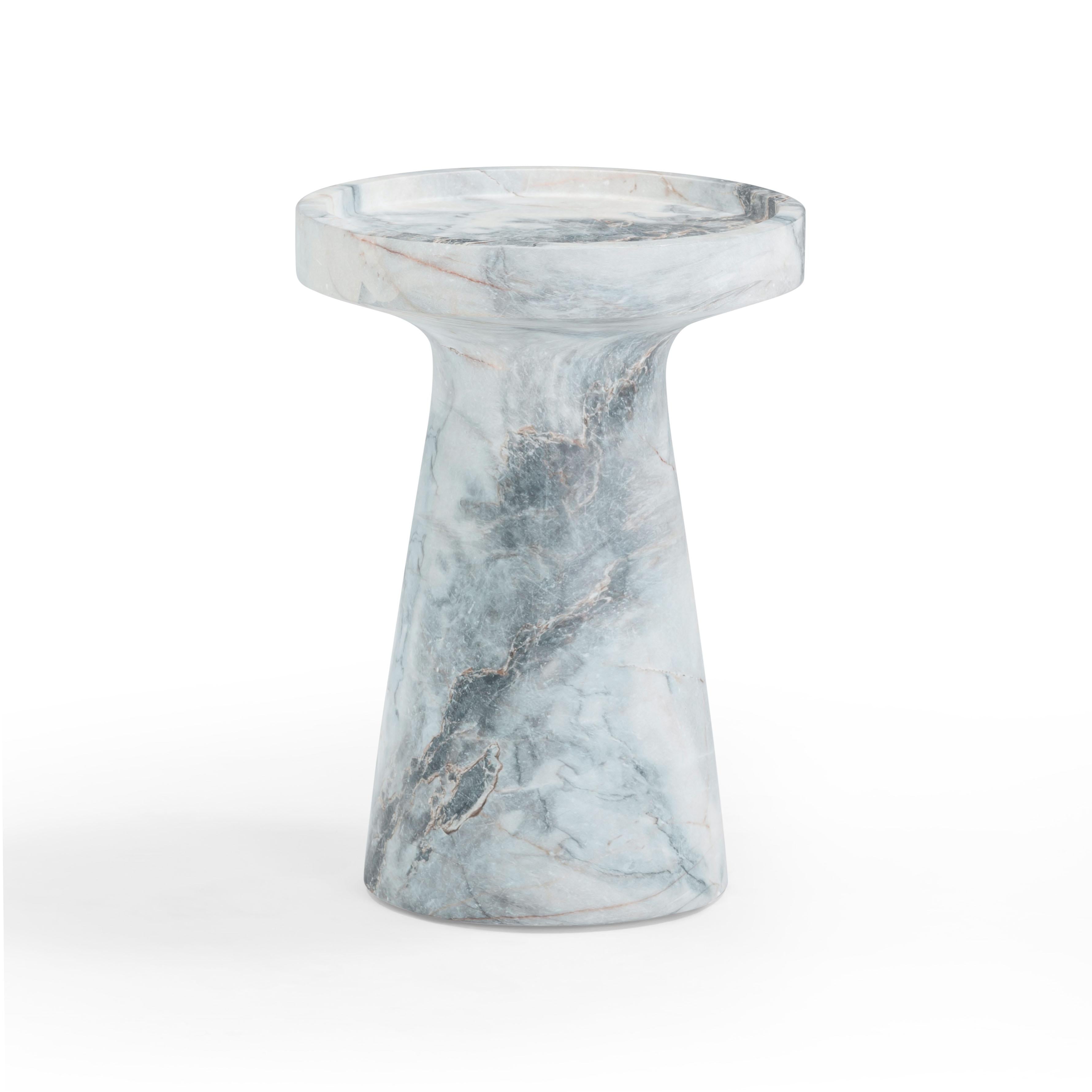 Zara Faux Aegean Marble Indoor/Outdoor Side Table