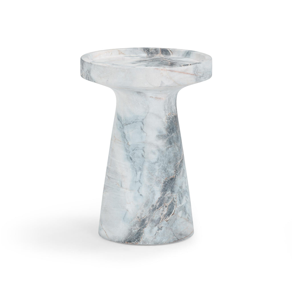 Zara Faux Aegean Marble Indoor/Outdoor Side Table