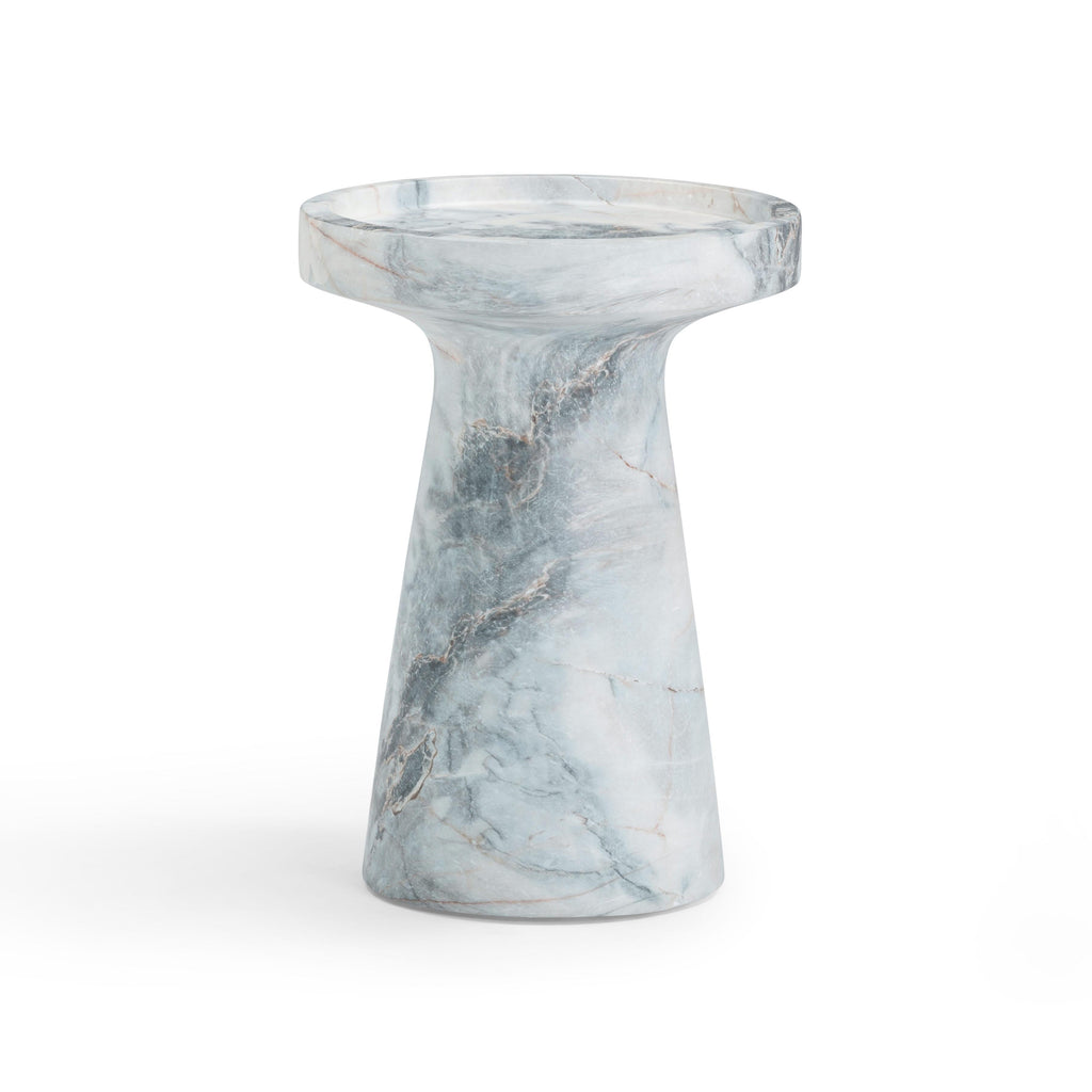 Zara Faux Aegean Marble Indoor/Outdoor Side Table