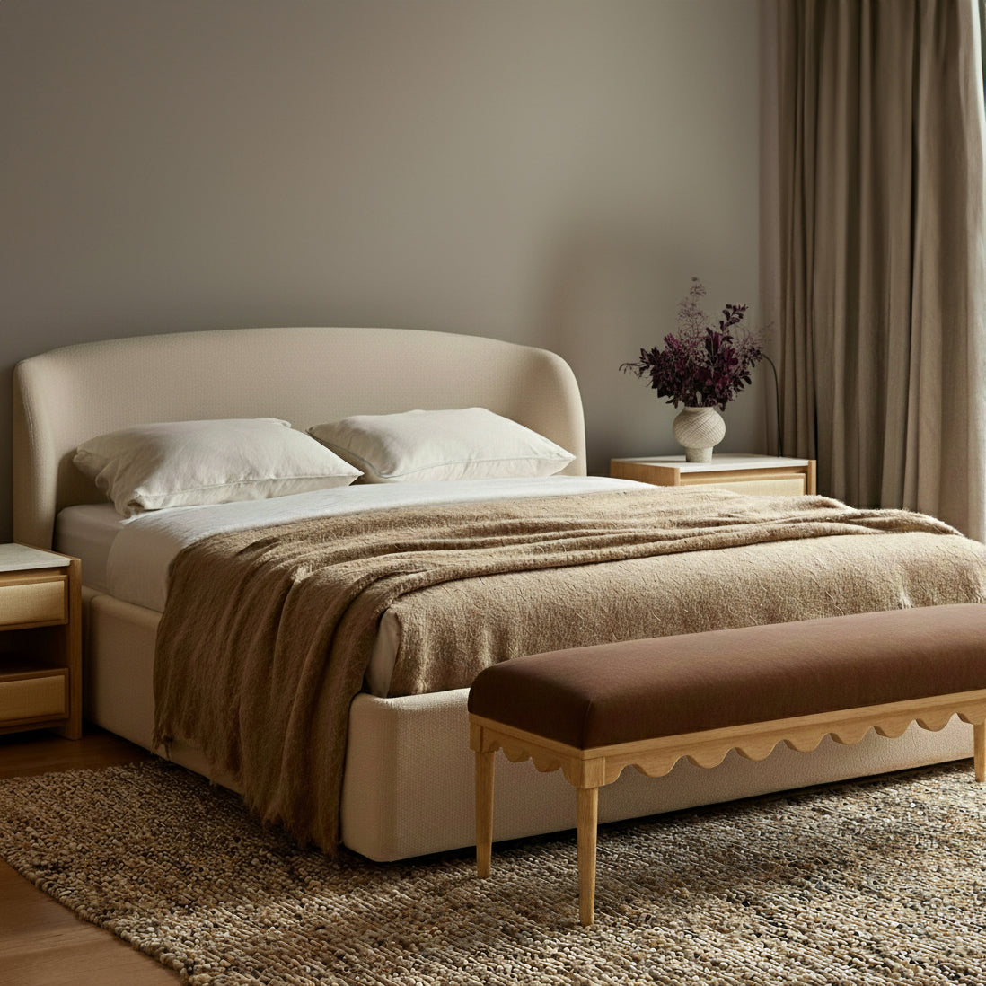 Oodle 56.5 Vegan Mohair Bench