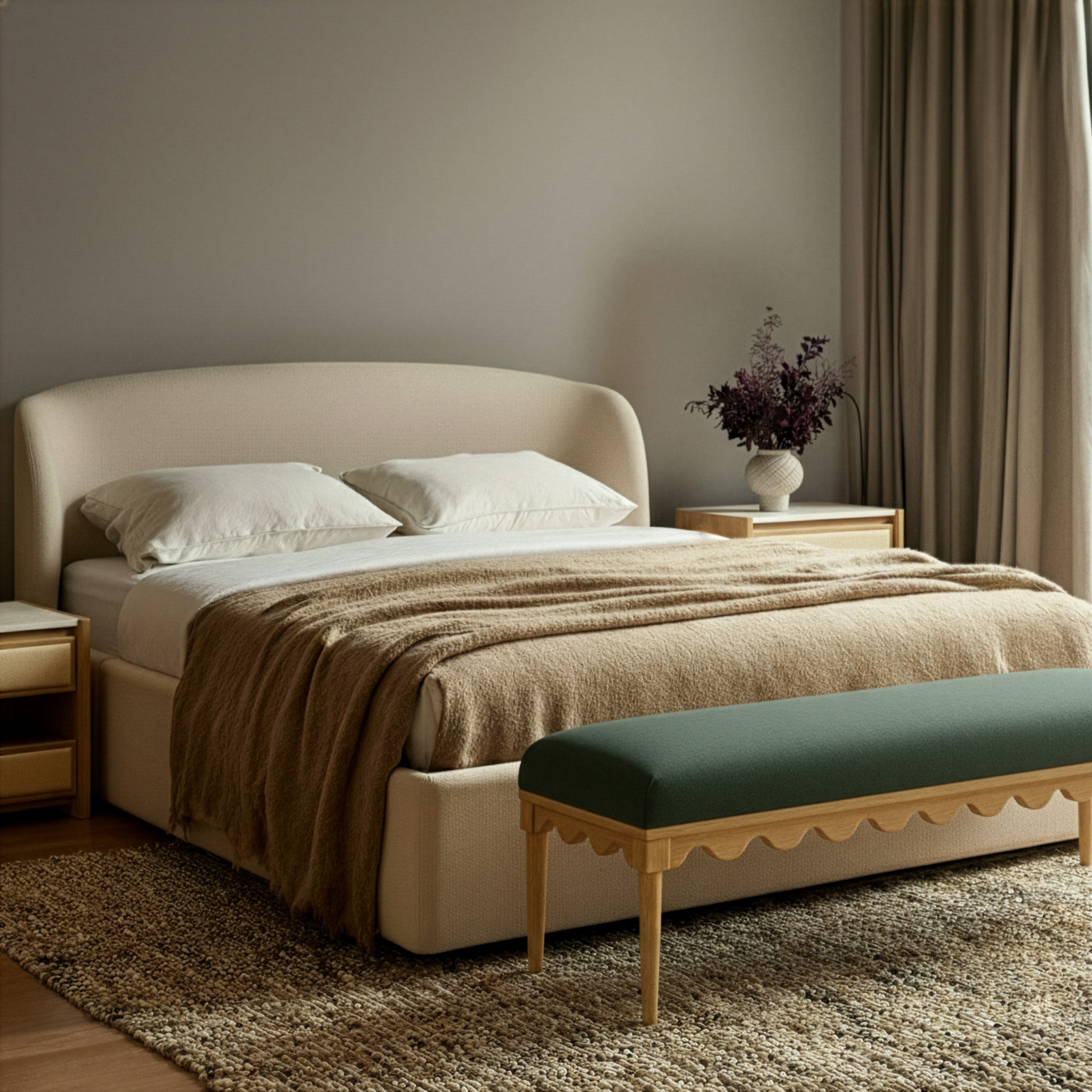 Oodle 56.5 Vegan Mohair Bench