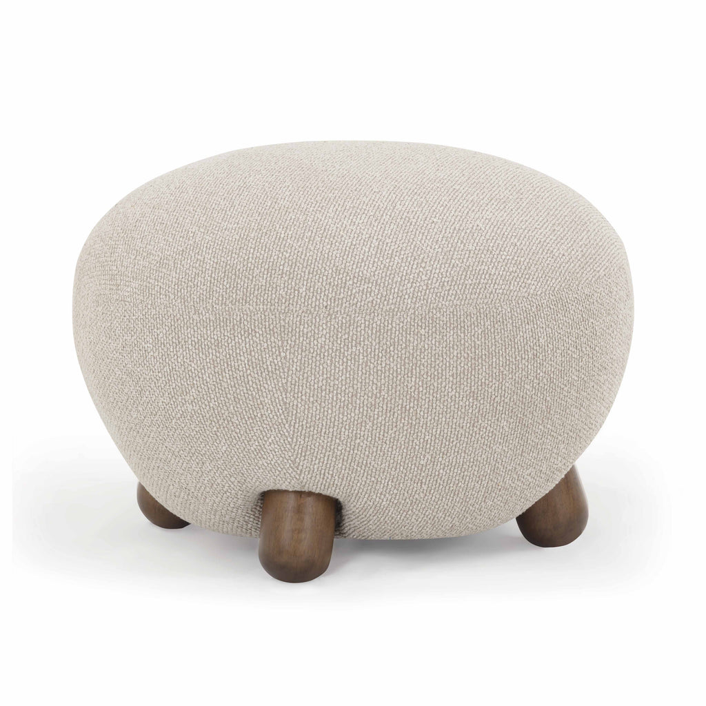 Pucker Warm Grey Boucle Ottoman